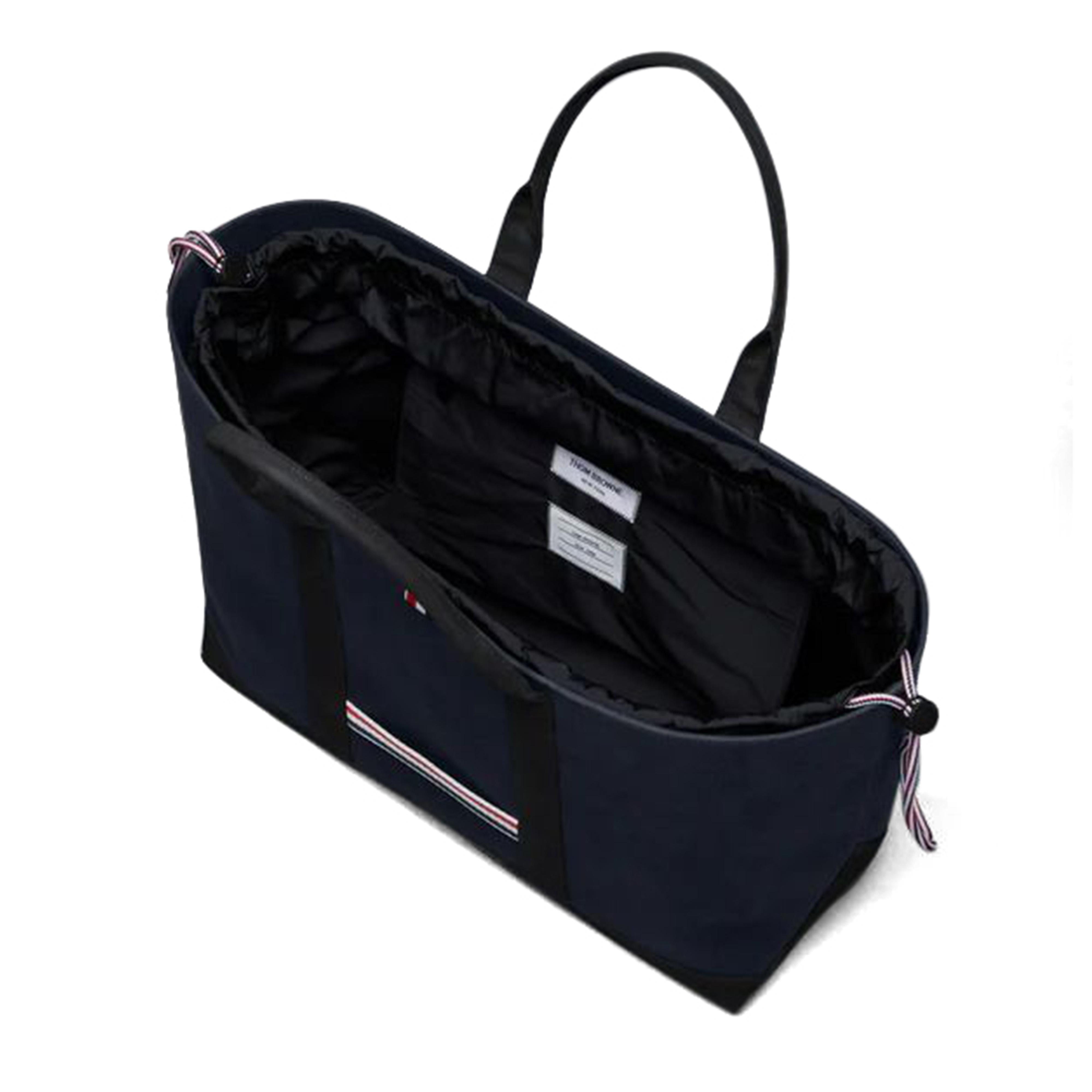 THOM BROWNE Medium Tool Tote Handbag with Drawstring Closure