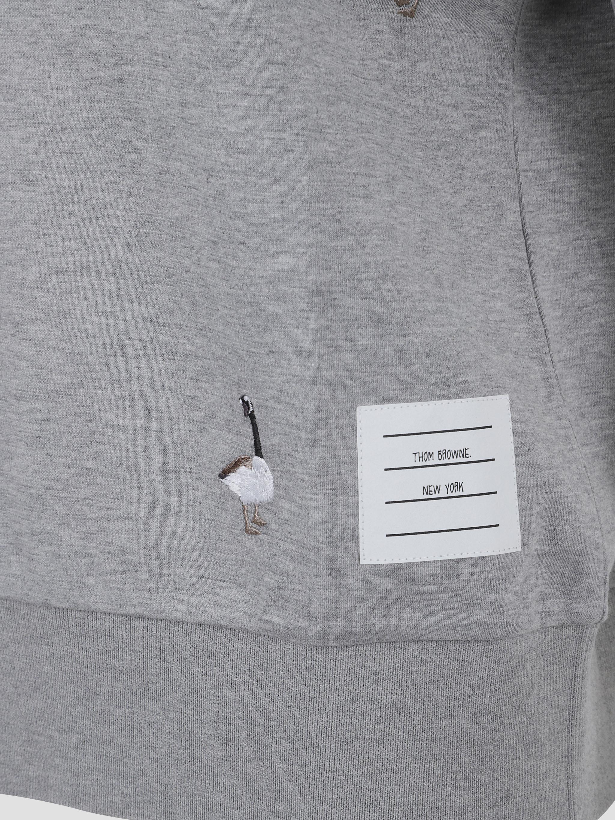 THOM BROWNE Short Sleeve Rib Cuff Sweater with Geese