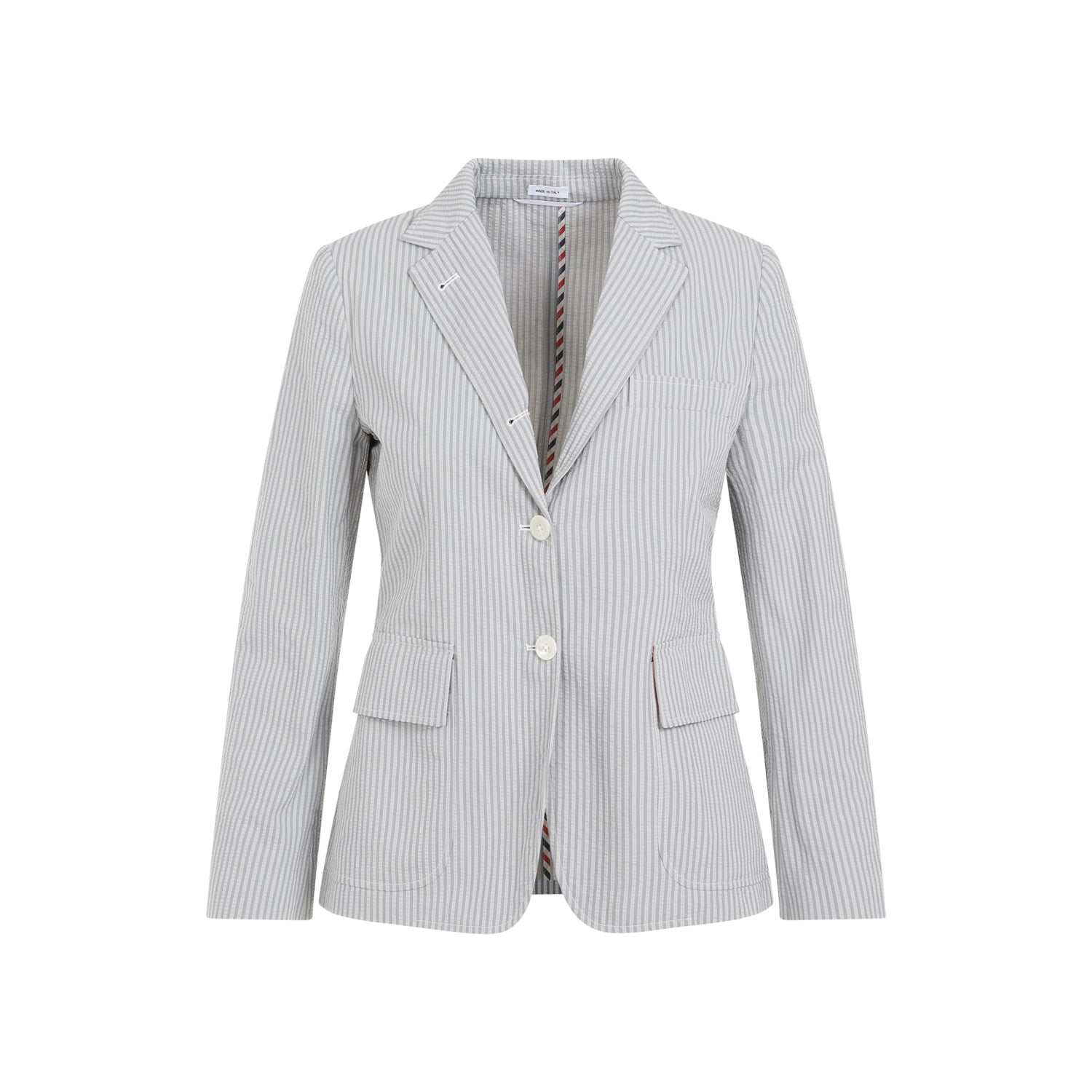 THOM BROWNE Elegant Striped Cotton Jacket for Women