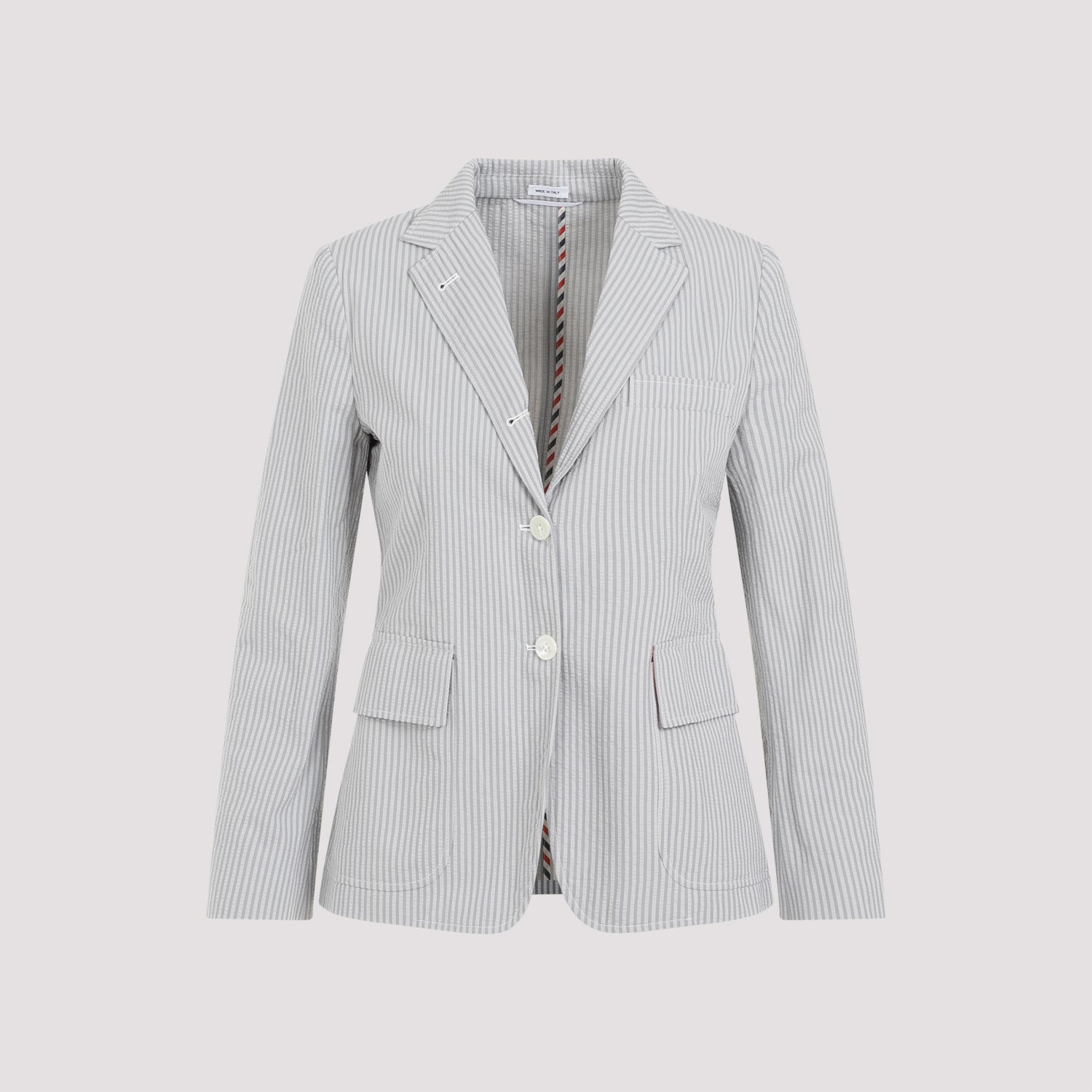 THOM BROWNE Elegant Striped Cotton Jacket for Women