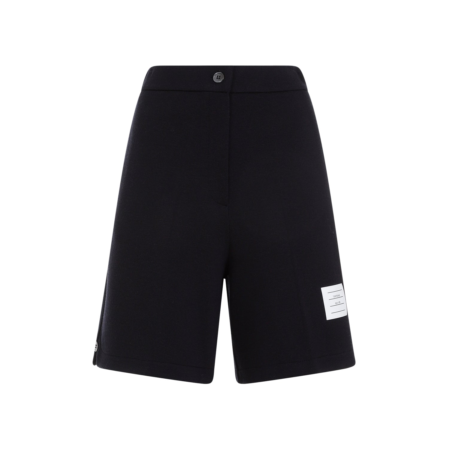 THOM BROWNE Chic High Waisted Mini Wool Shorts