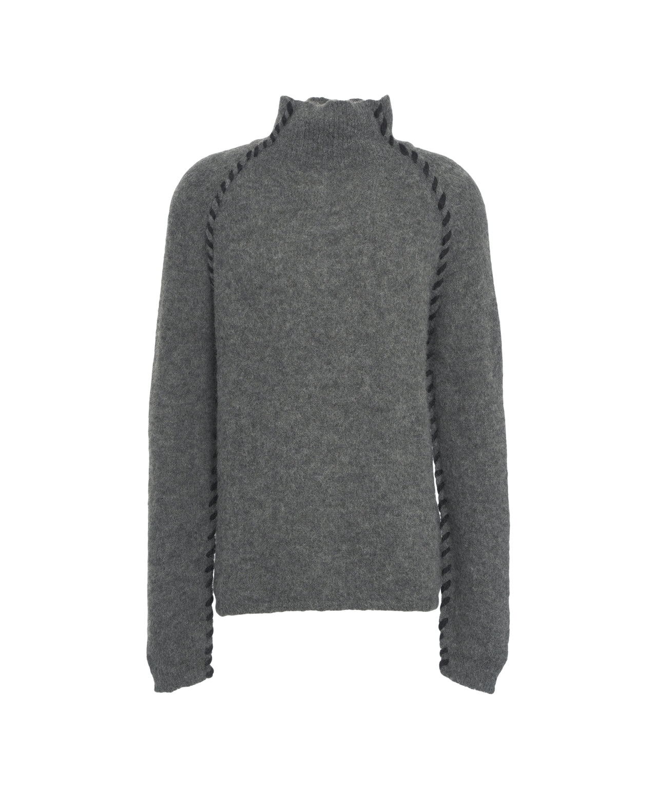 THOM KROM High Collar Pullover with Decorative Stitching for Men