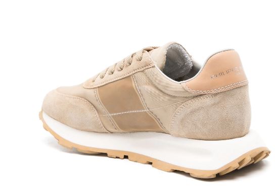 PHILIPPE MODEL PARIS Almond Suede Panel Sneakers for Women