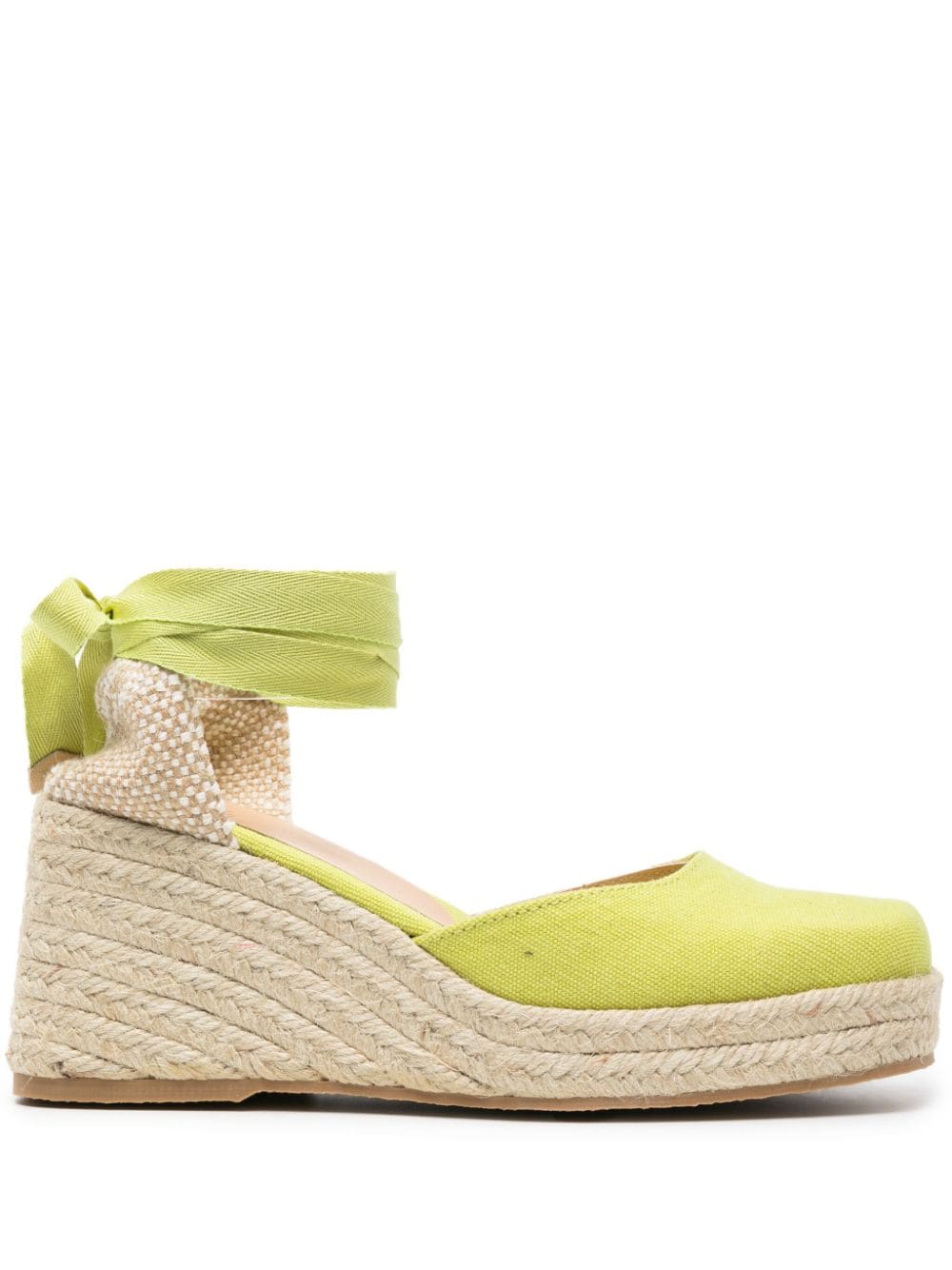 CASTAÑER Raffia Wedge Espadrilles with Ankle Strap - 60mm