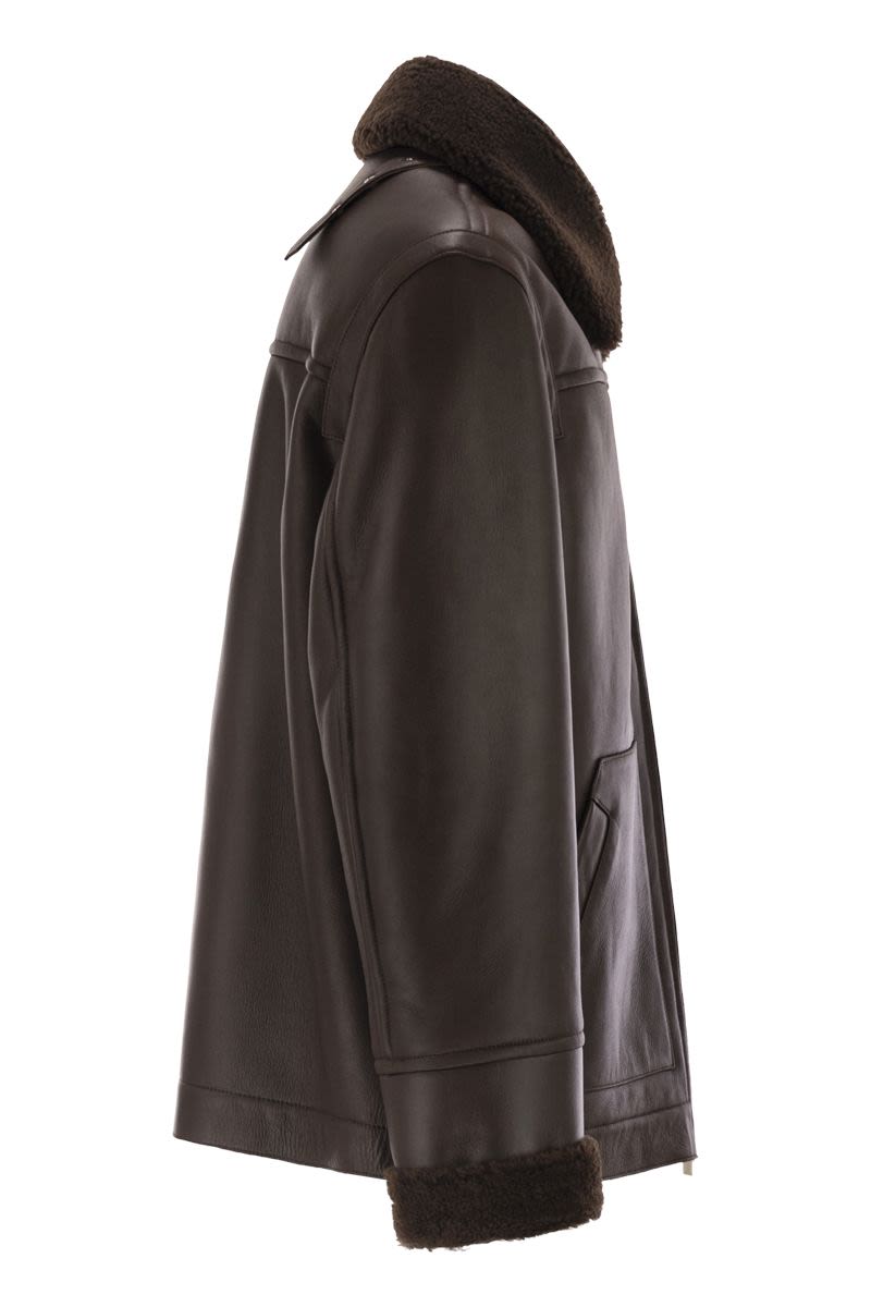 PT TORINO Luxurious Shearling Aviator Jacket for Men