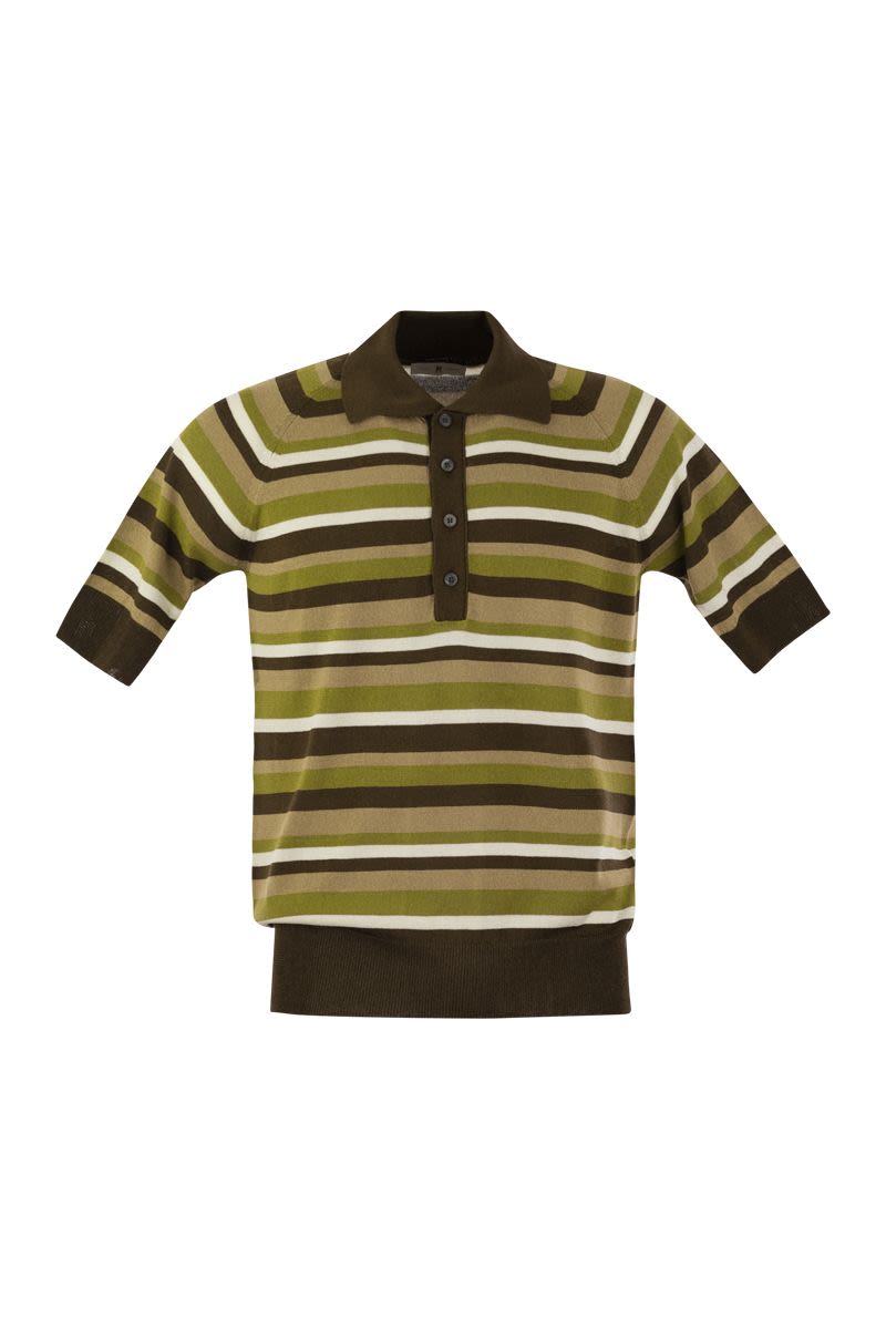 PT01 Men's Striped Short Sleeve Polo Shirt