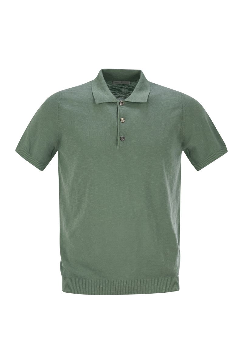 PT TORINO Slim Fit Cotton Polo Shirt with Short Sleeves