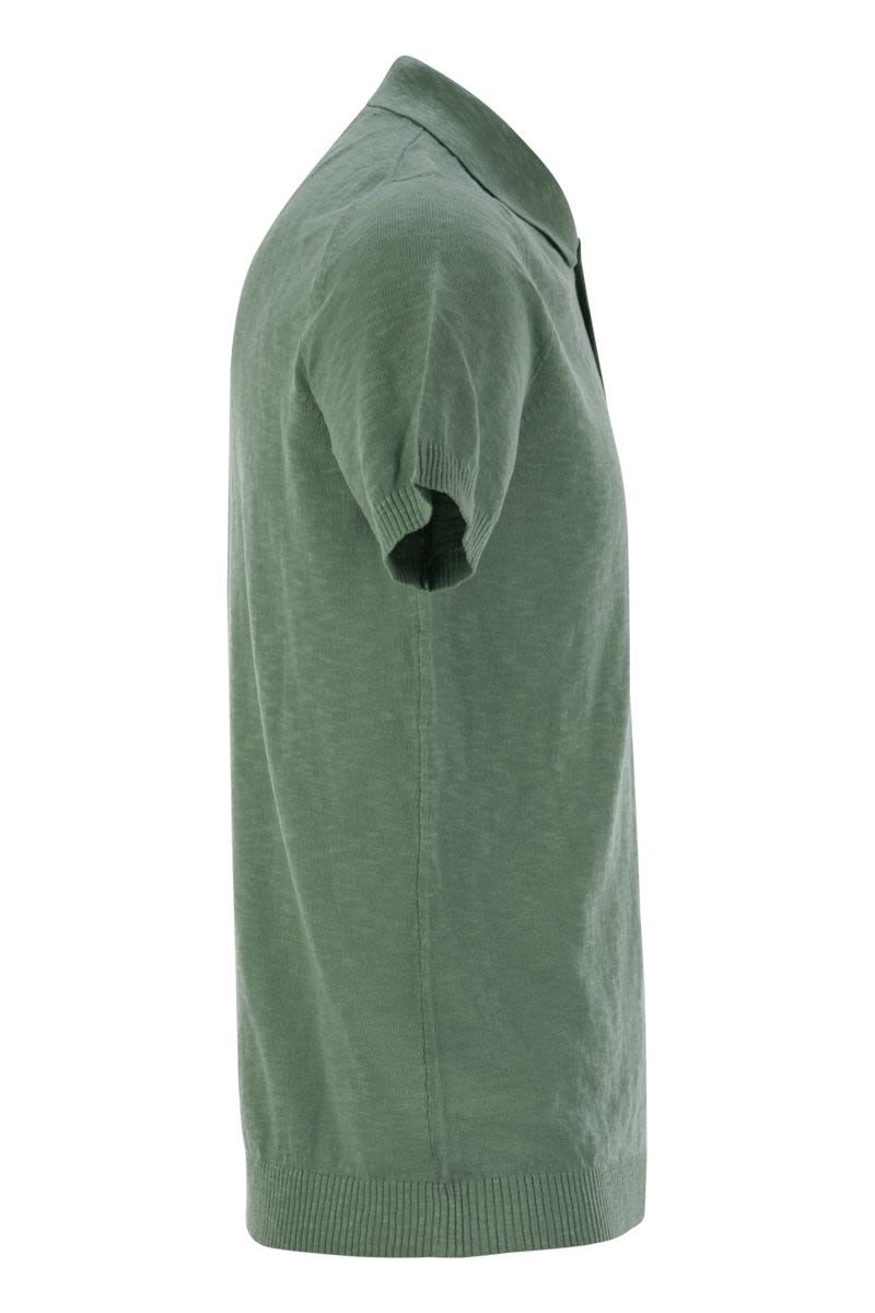 PT TORINO Slim Fit Cotton Polo Shirt with Short Sleeves