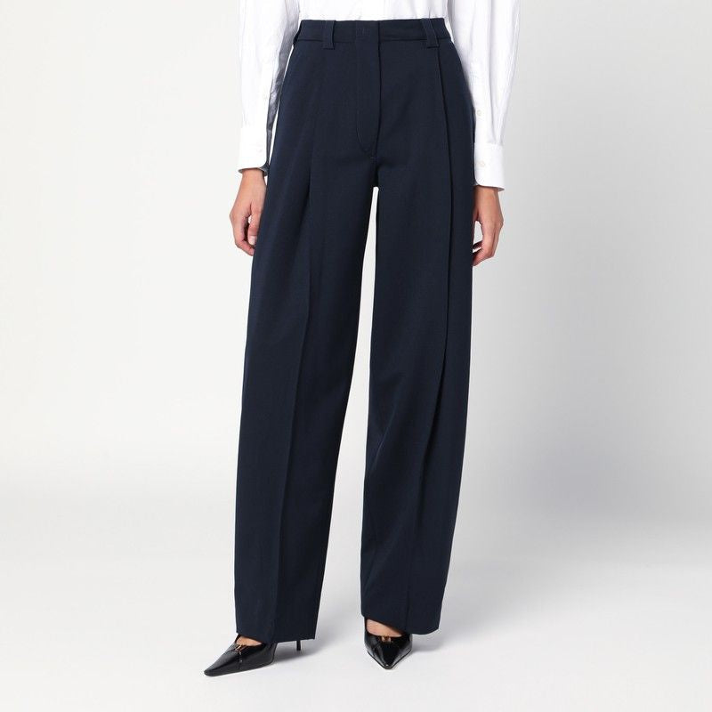 THE LATEST Wide Trousers in Wool Blend for Women - FW25