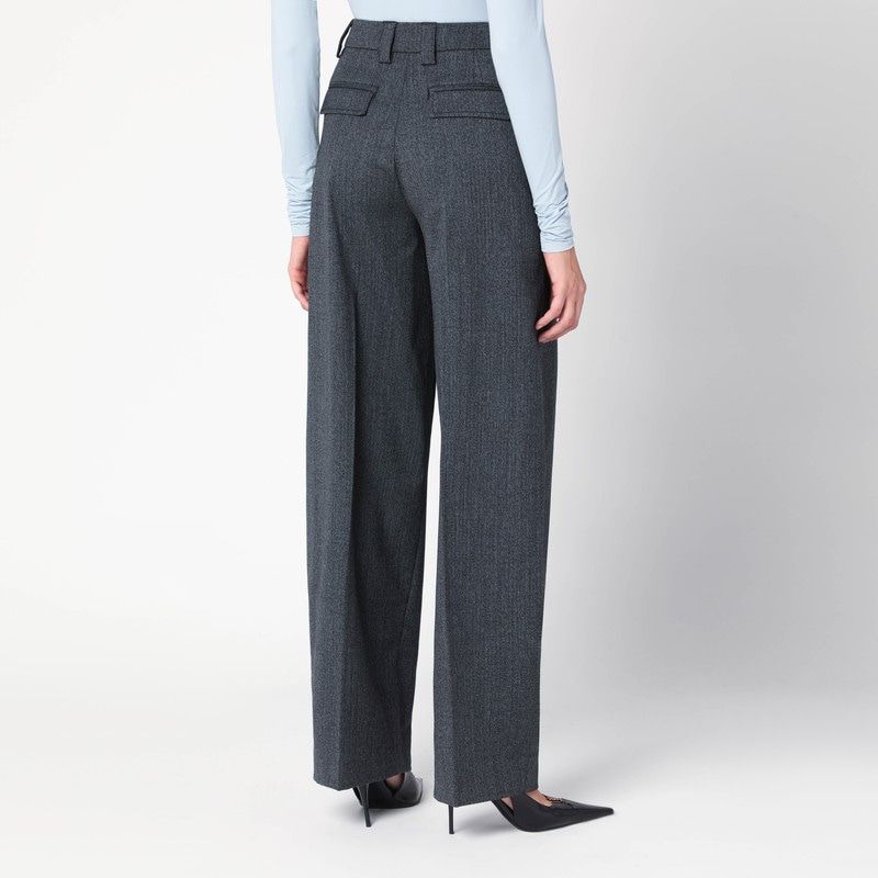 THE LATEST Wide Wool-Blend Trousers - High Waist