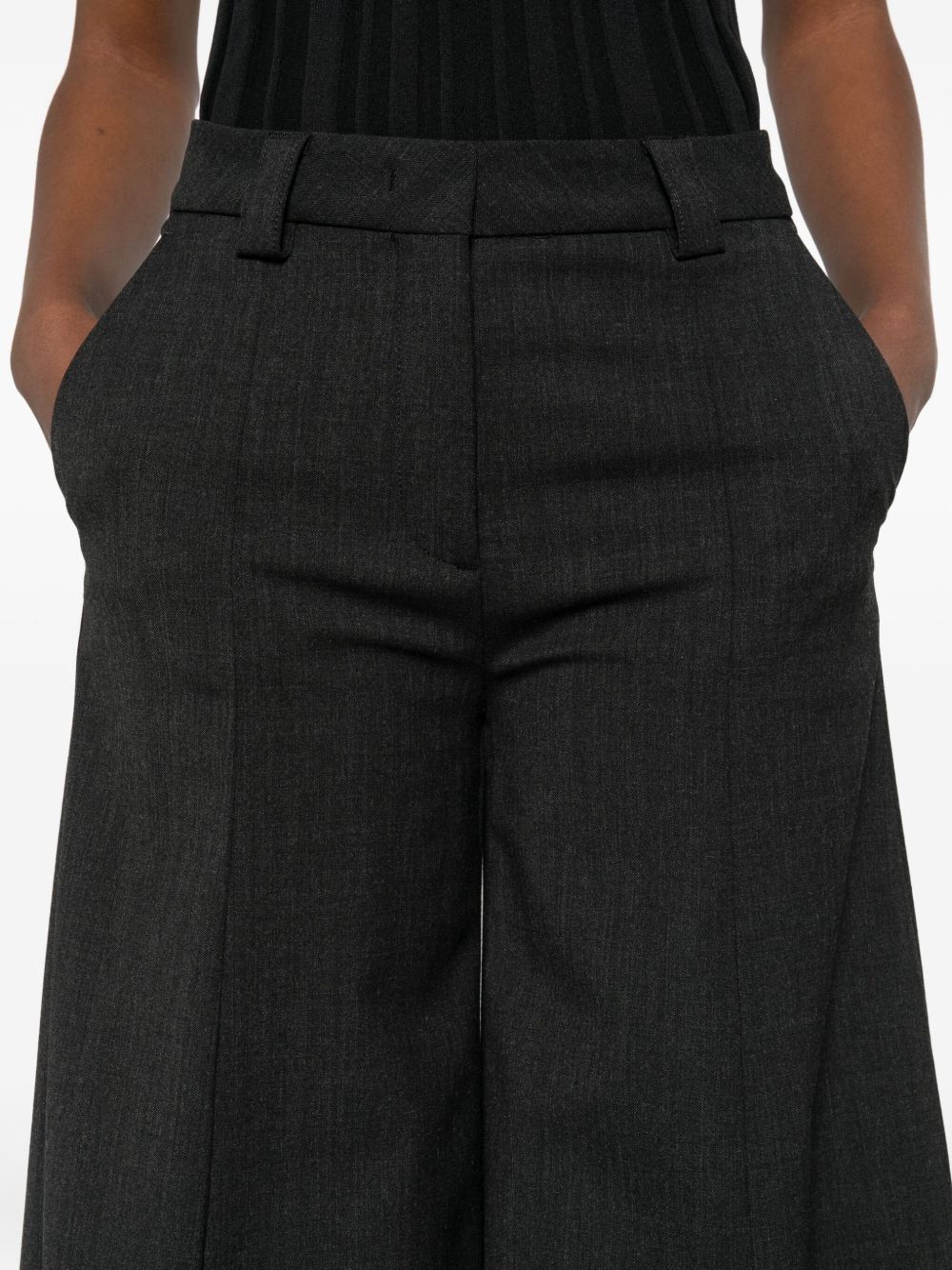 THE LATEST Latest Wool Blend Wide-Leg Trousers for Women - High Waist Design