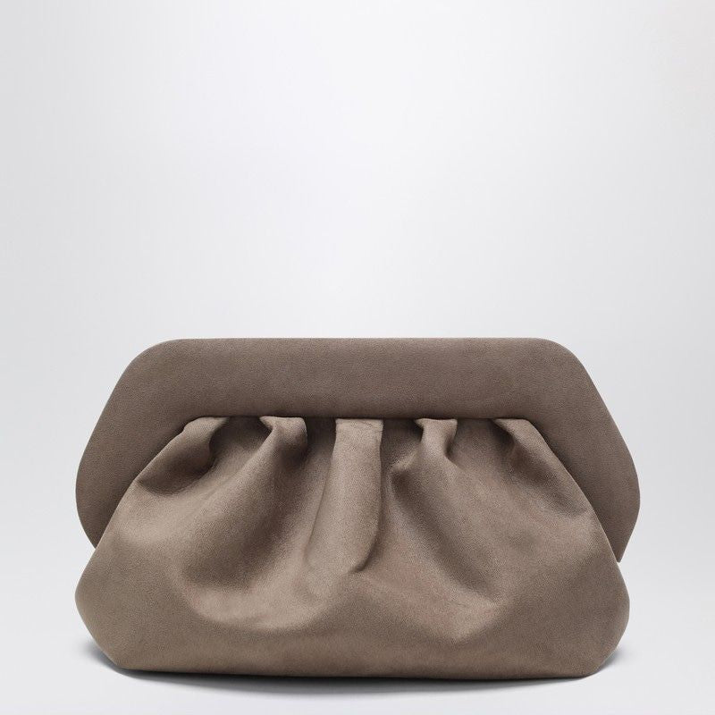 THEMOIRè Medium Vegan Suede Clutch with Ruffles