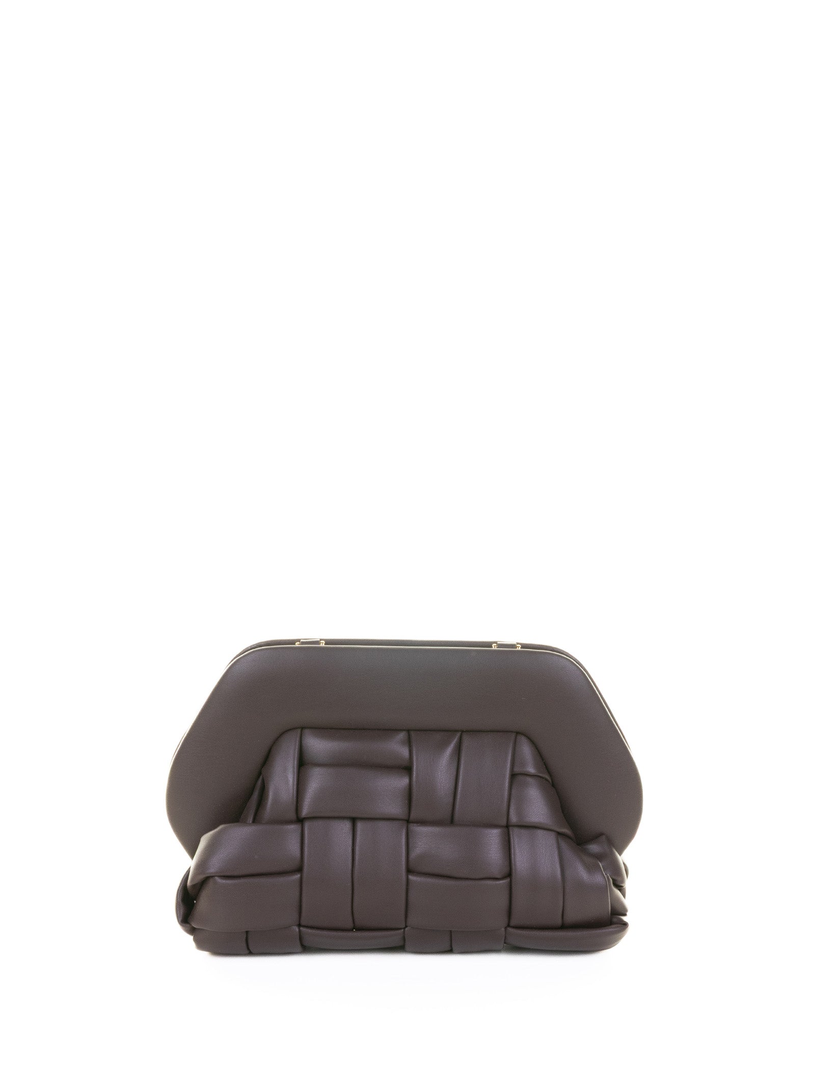 THEMOIRè Mini Woven Motif Clutch Handbag with Shoulder Strap