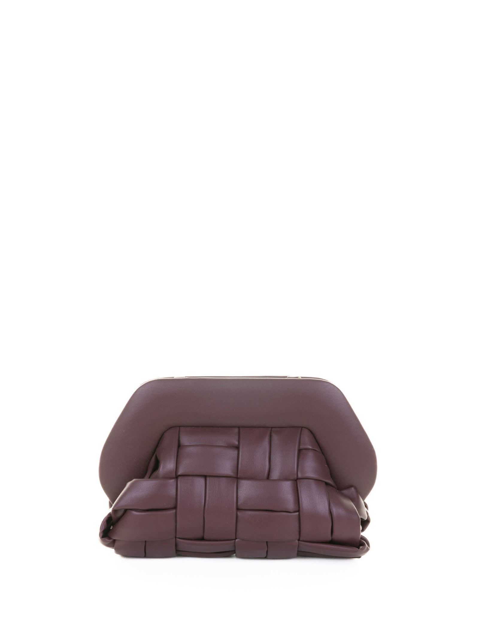 THEMOIRè Mini Woven Motif Clutch Handbag with Shoulder Strap