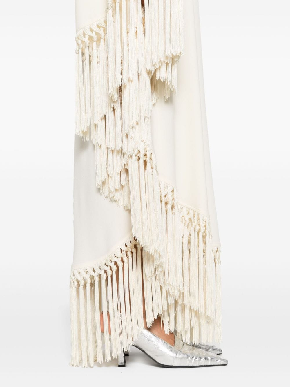TALLER MARMO Fringed One-Shoulder Long Dress