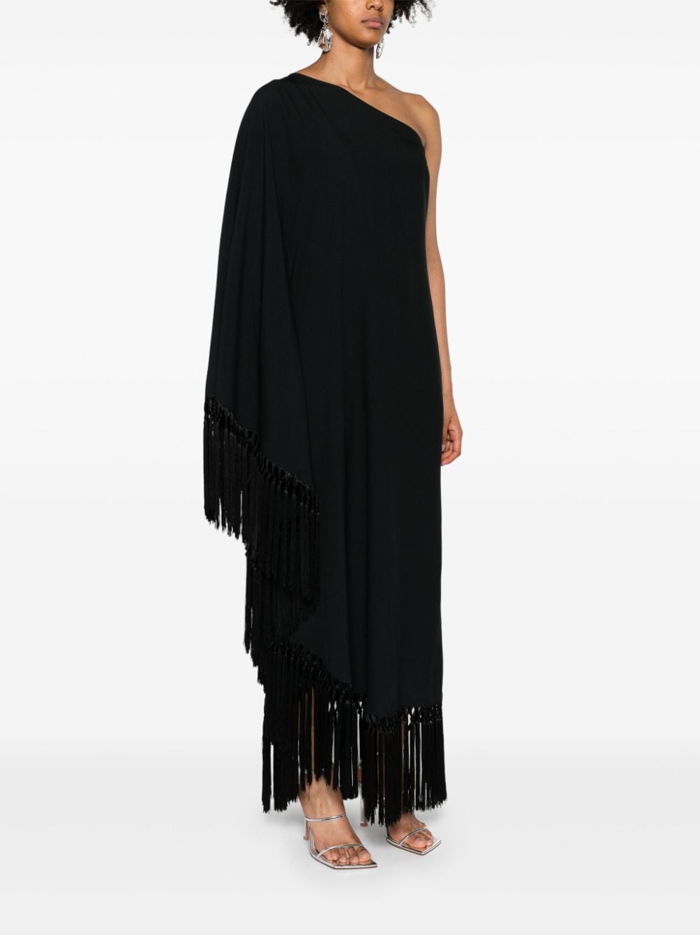 TALLER MARMO Asymmetrical Fringed Long Dress