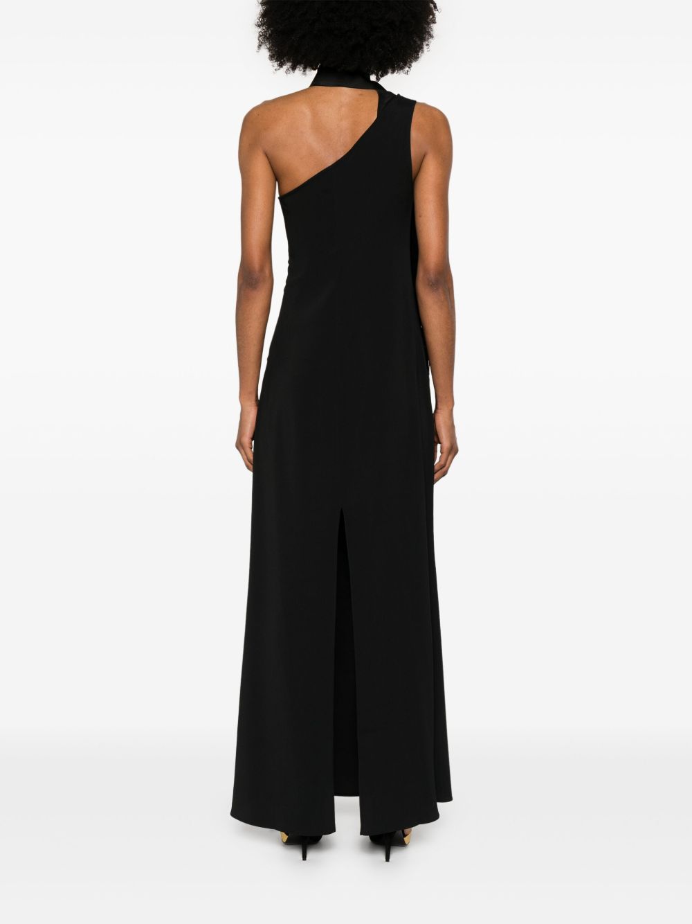 TALLER MARMO One-Shoulder Long Dress with Scarf Detailing