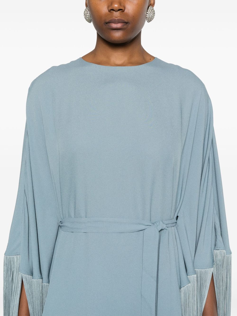 TALLER MARMO Long Kaftan with Fringe Detailing