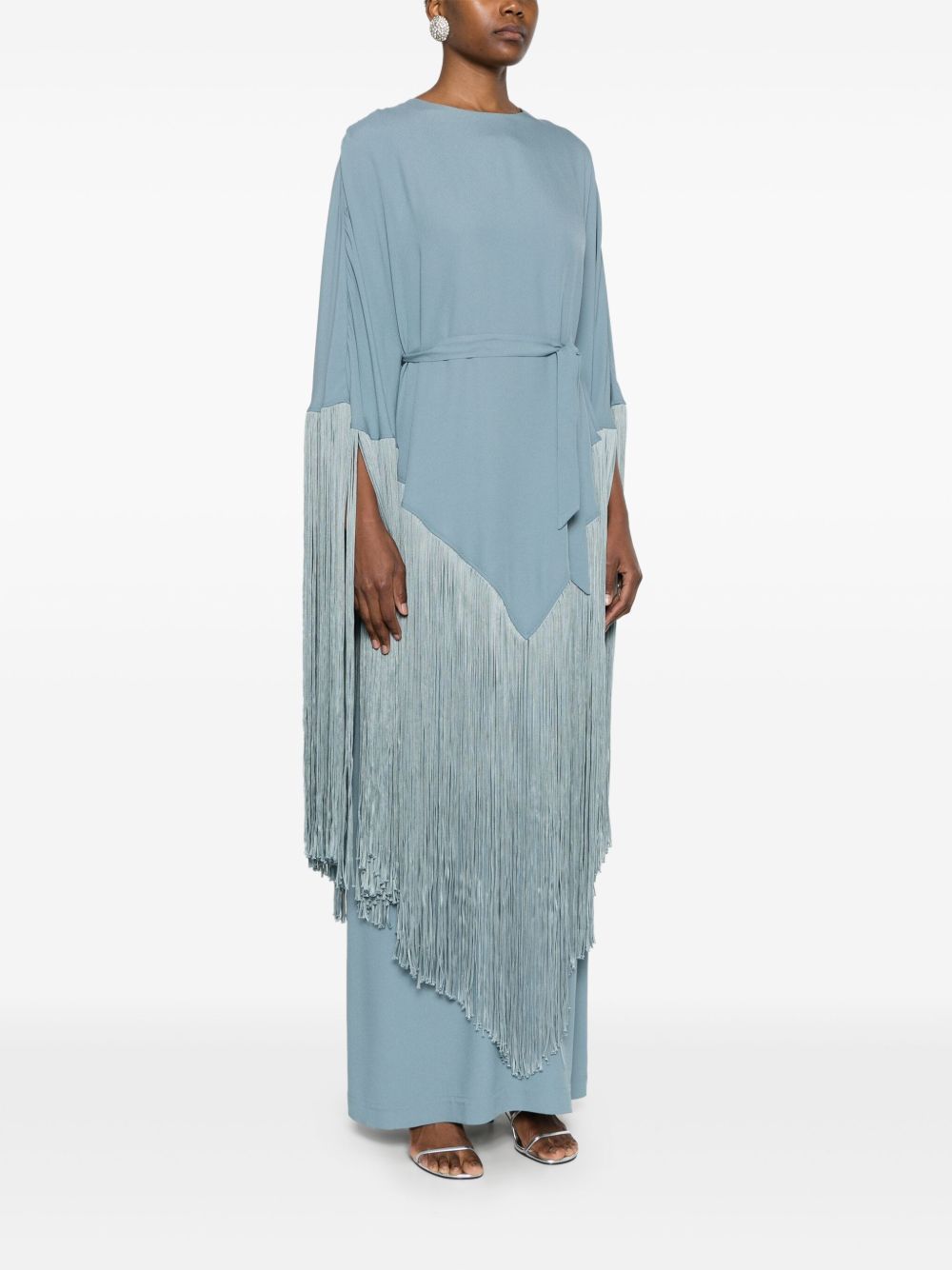 TALLER MARMO Long Kaftan with Fringe Detailing