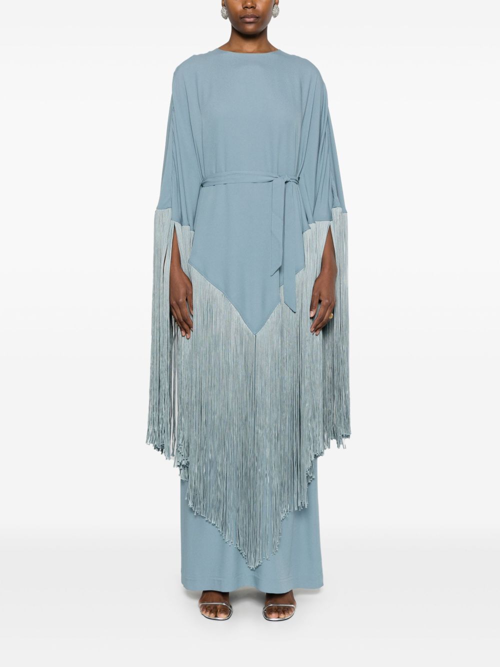TALLER MARMO Long Kaftan with Fringe Detailing