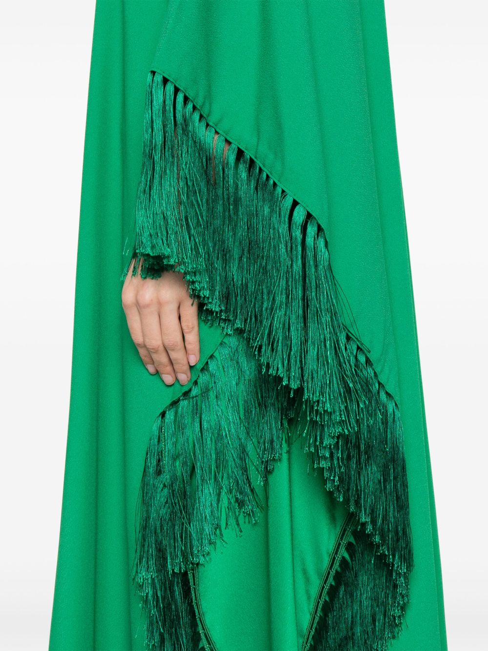 TALLER MARMO Long Wide Sleeve Kaftan with Attached Scarf