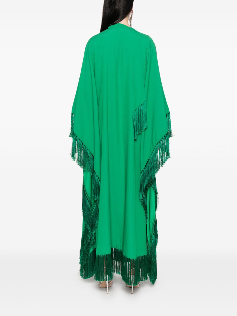 TALLER MARMO Long Wide Sleeve Kaftan with Attached Scarf