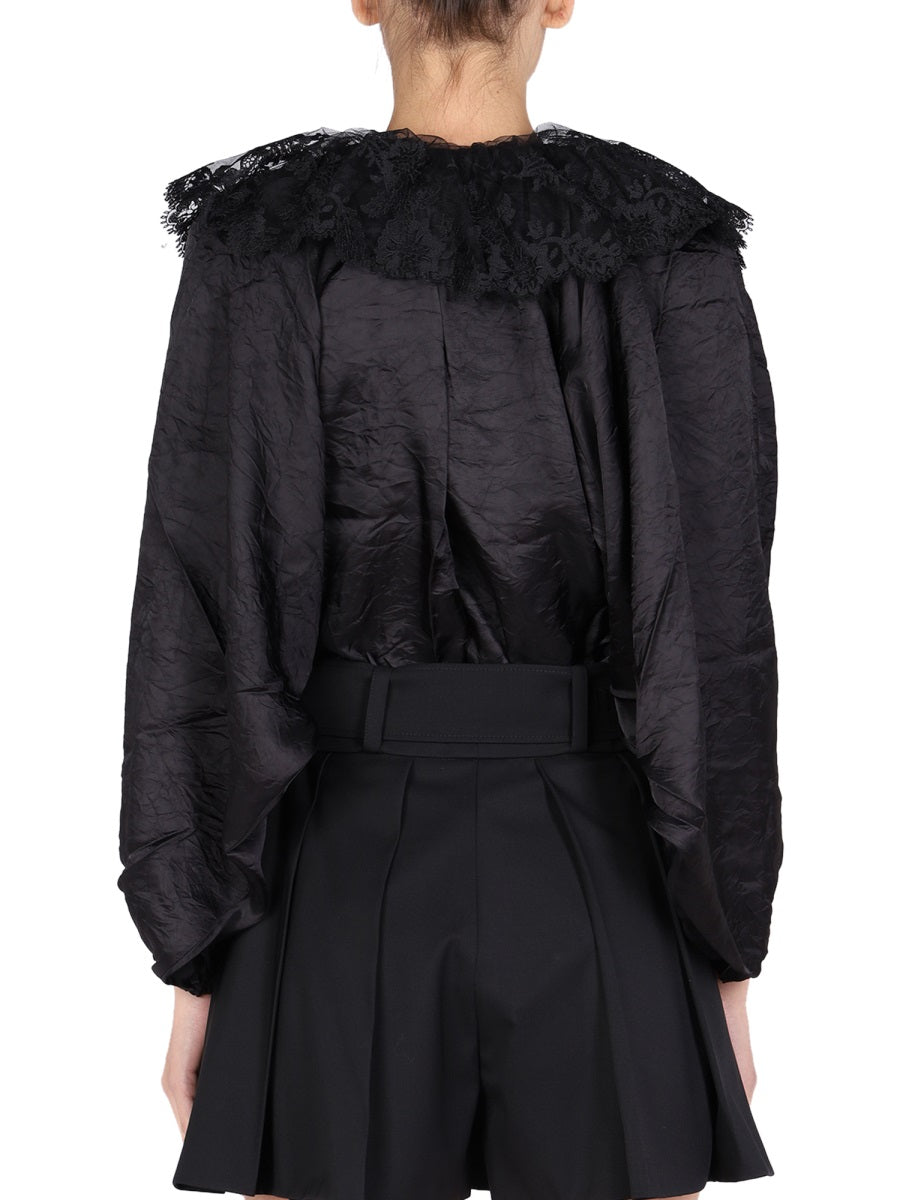 PATOU Embroidered Front Button Blouse