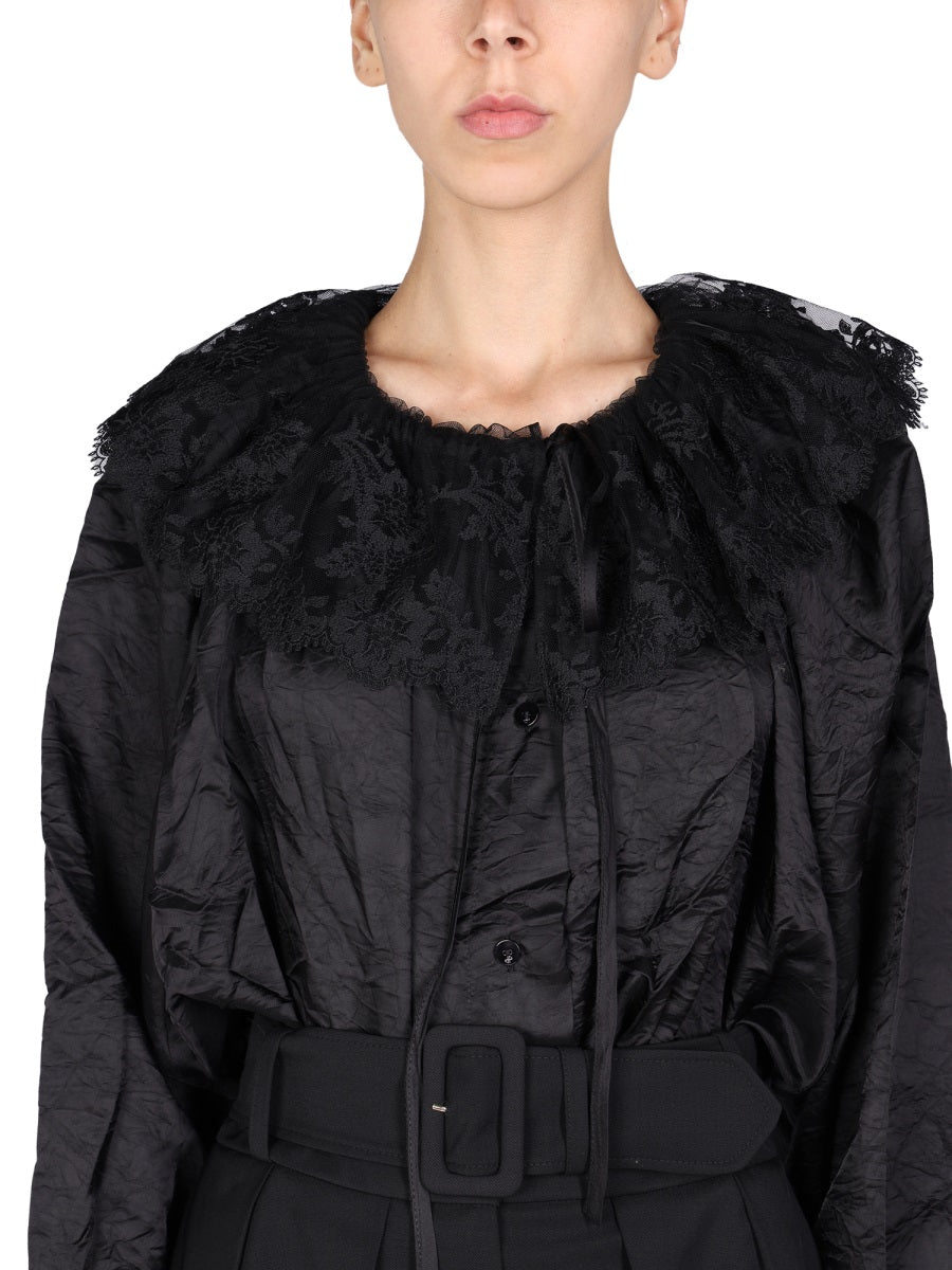 PATOU Embroidered Front Button Blouse