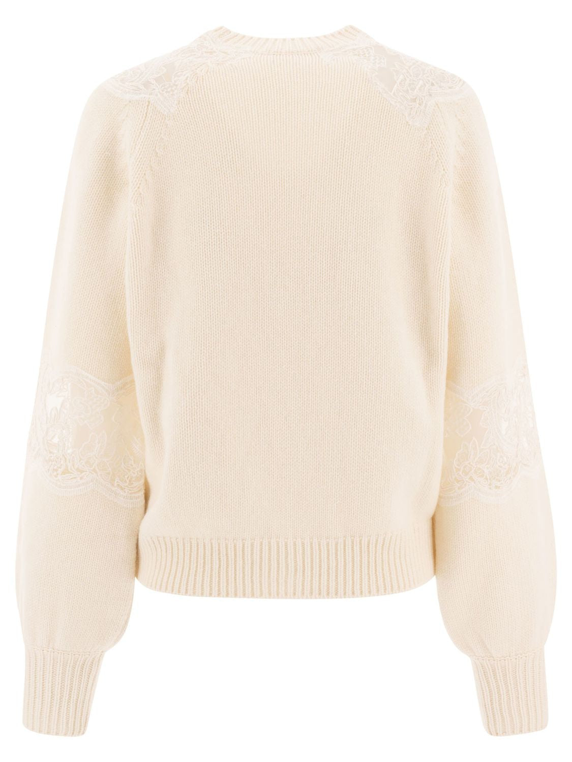 ELIE SAAB Lace-Insert Sweater with Long Sleeves - Regular Fit