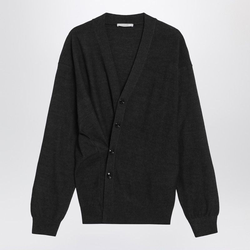 LEMAIRE Wool-Blend Cardigan with V-Neck and Asymmetric Button Closure