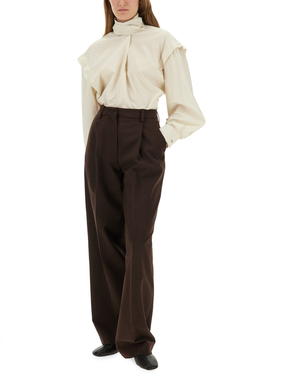 LEMAIRE Elegant Women's Silk-Cotton Blend Shirt