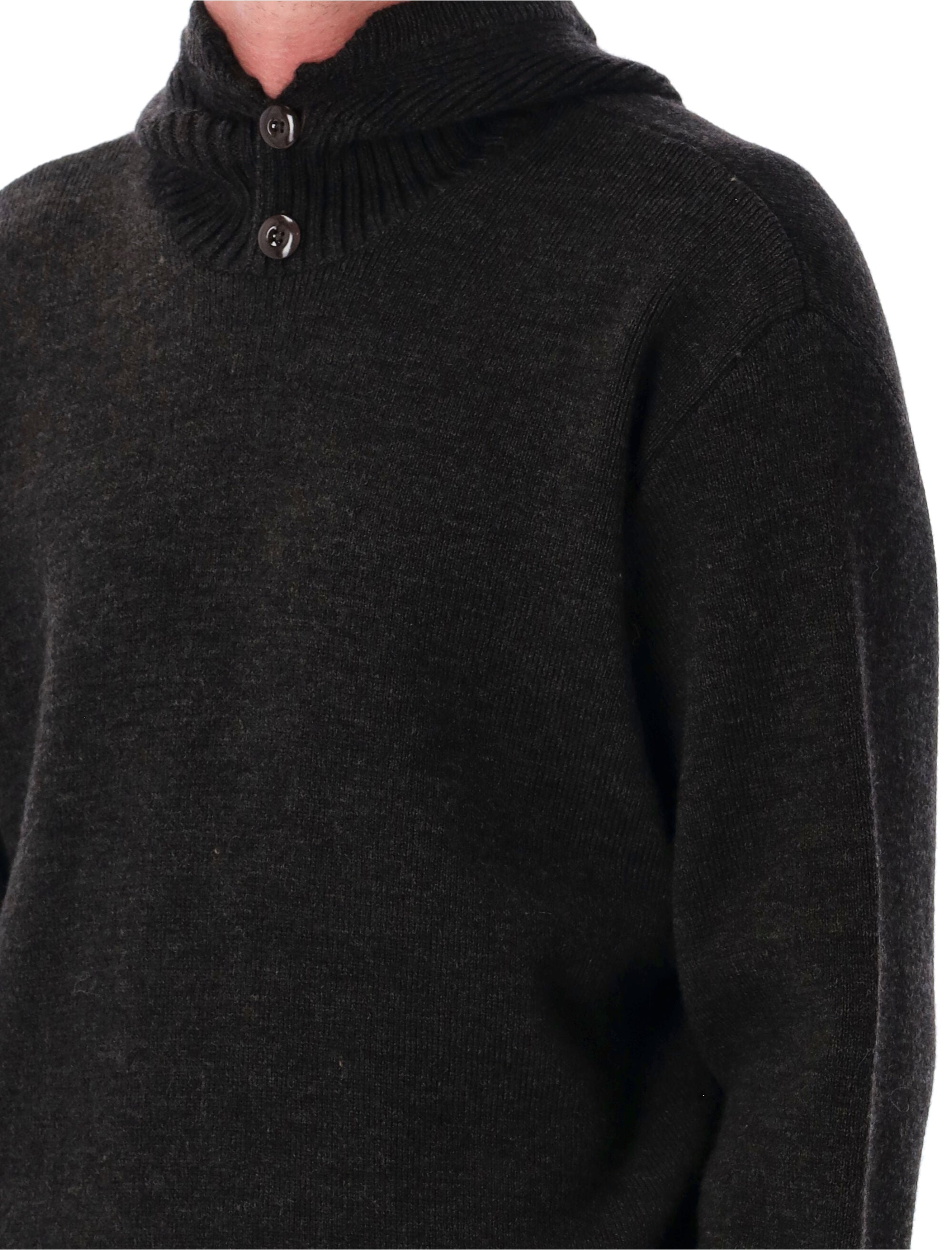 LEMAIRE Hooded Sweater with Buttons for Men - FW25