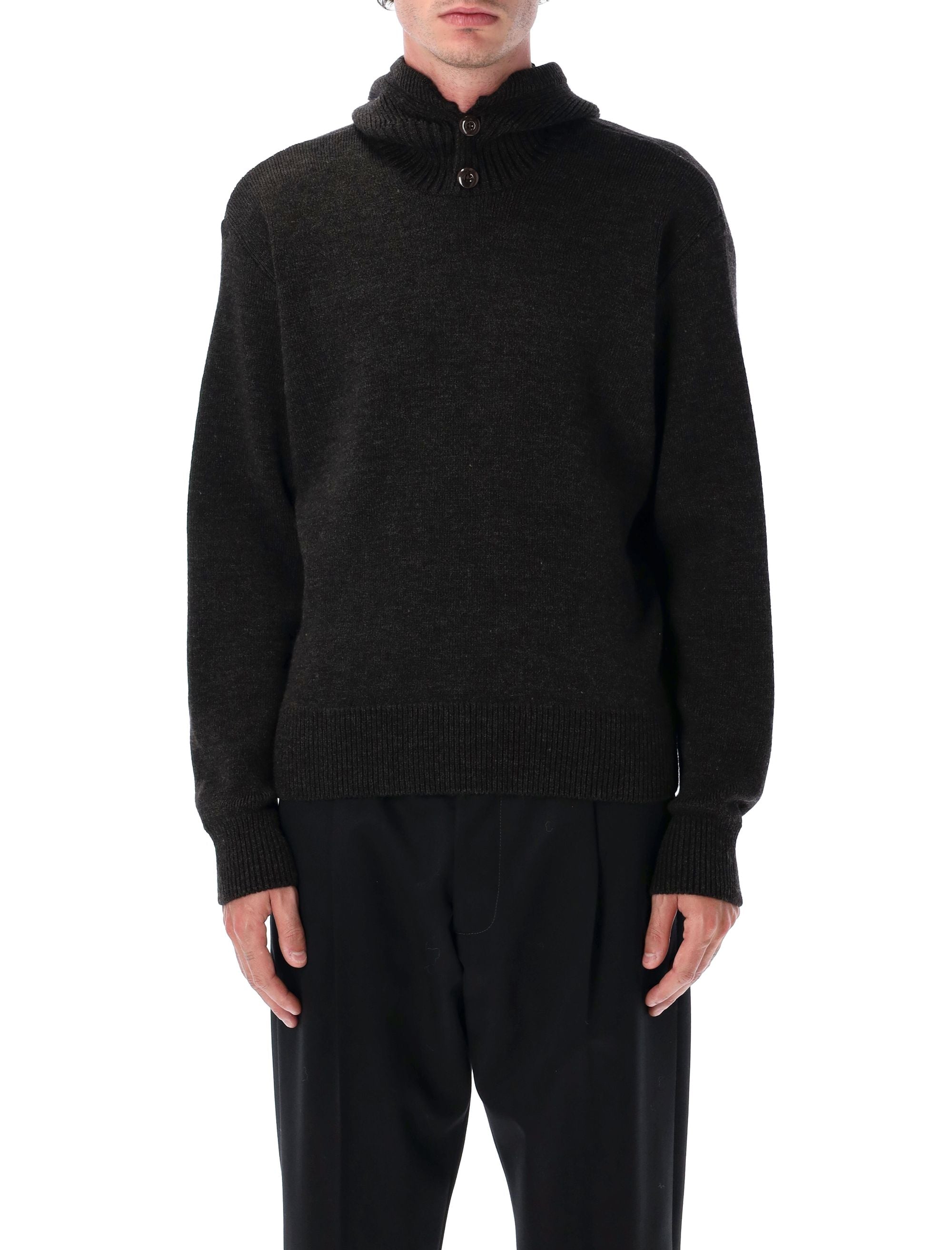LEMAIRE Hooded Sweater with Buttons for Men - FW25