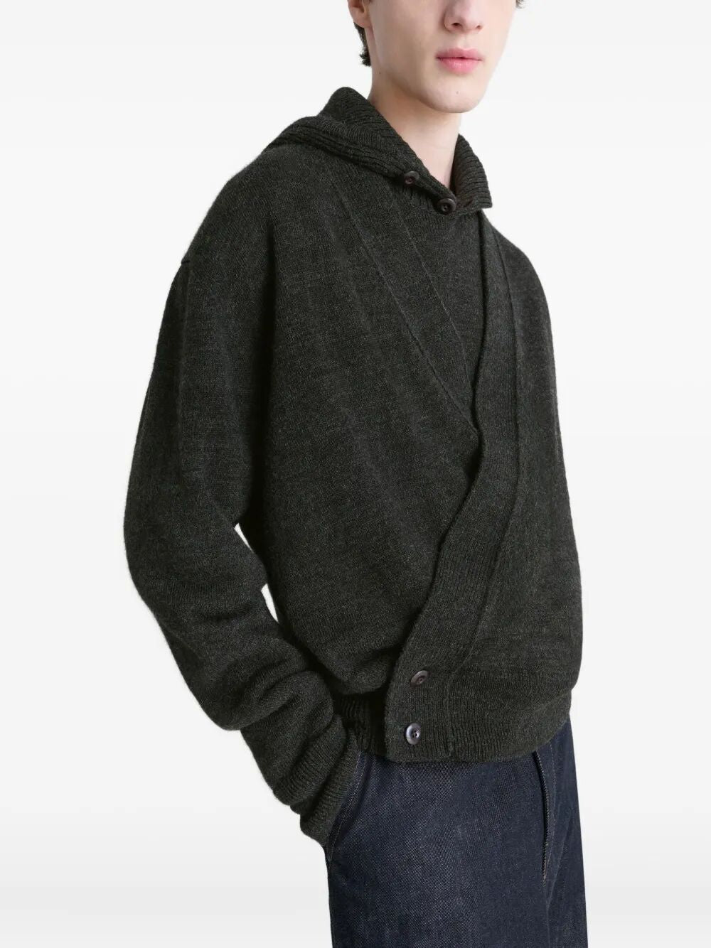 LEMAIRE Alpaca Blend Wrap Cardigan for Men