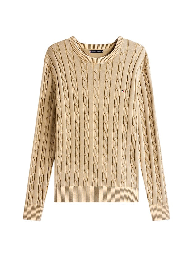TOMMY HILFIGER Men's Vintage Cable-Knit Crewneck Sweater
