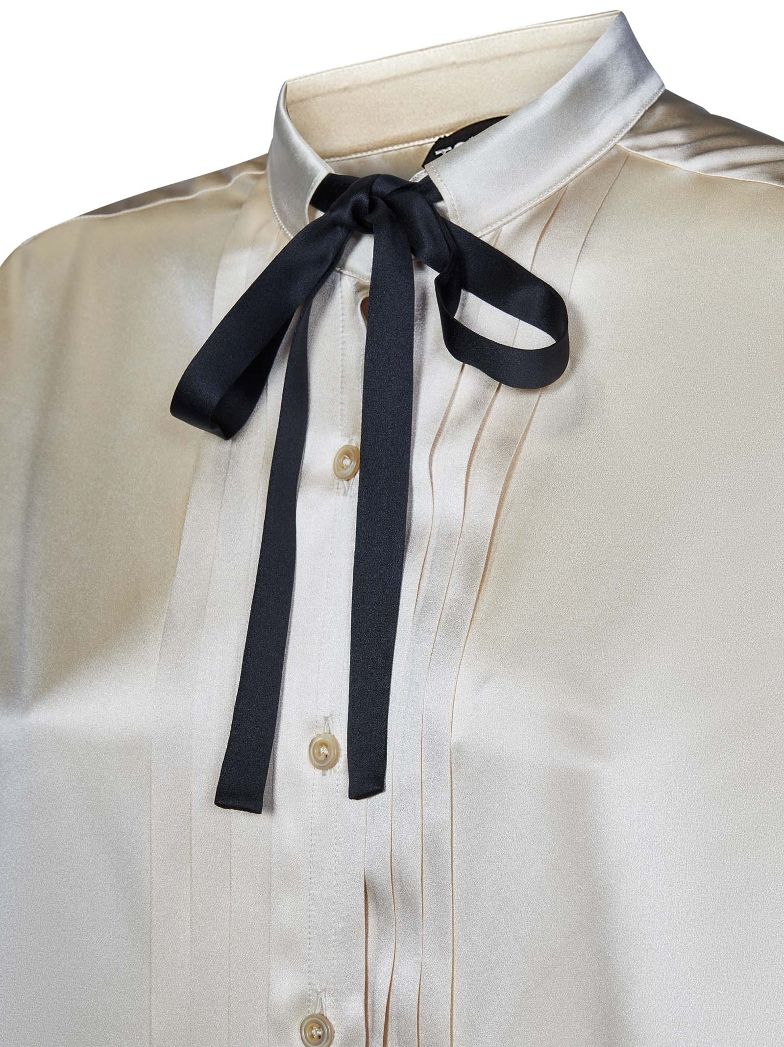 TOM FORD Elegant Stretch Silk Satin Shirt with Neck Tie - Size 40 IT
