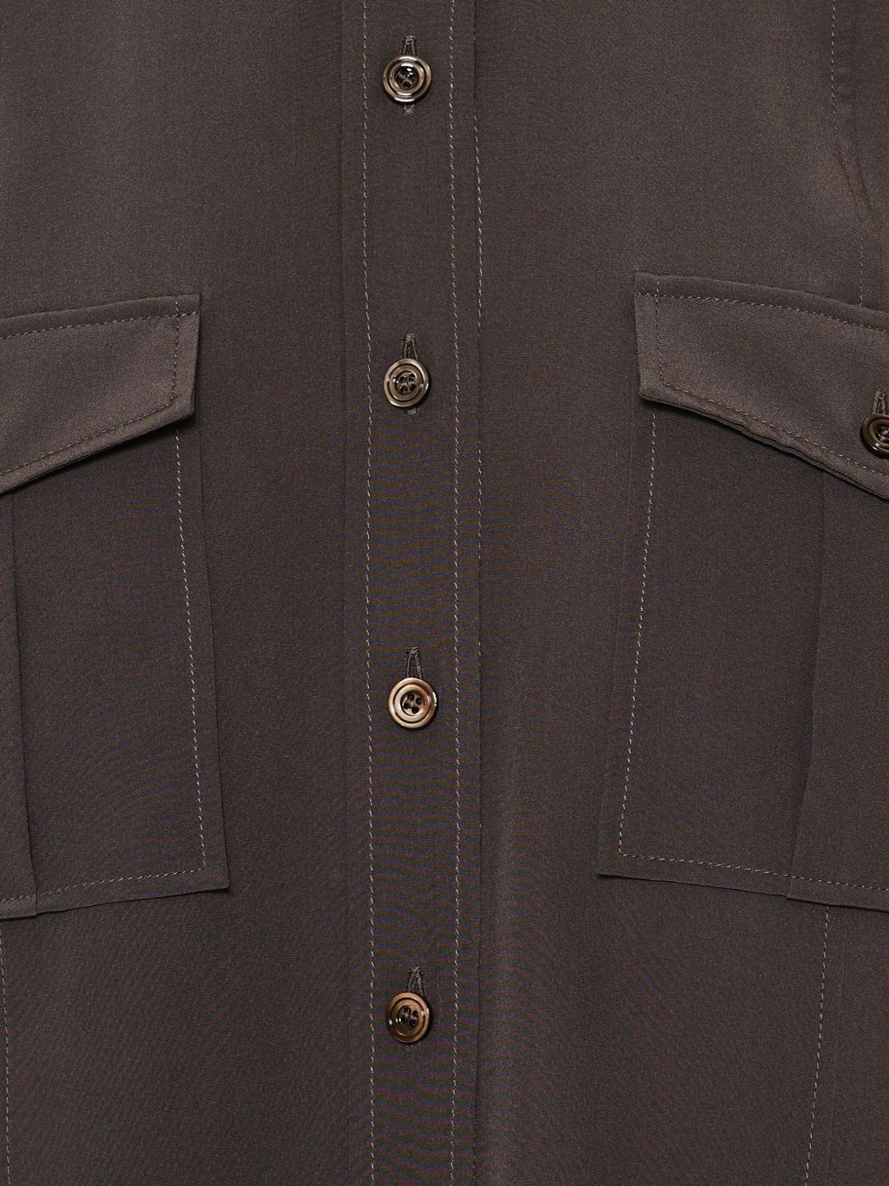 TOM FORD Chic Silk Crepe Shirt with Buttoned Epaulettes for Women