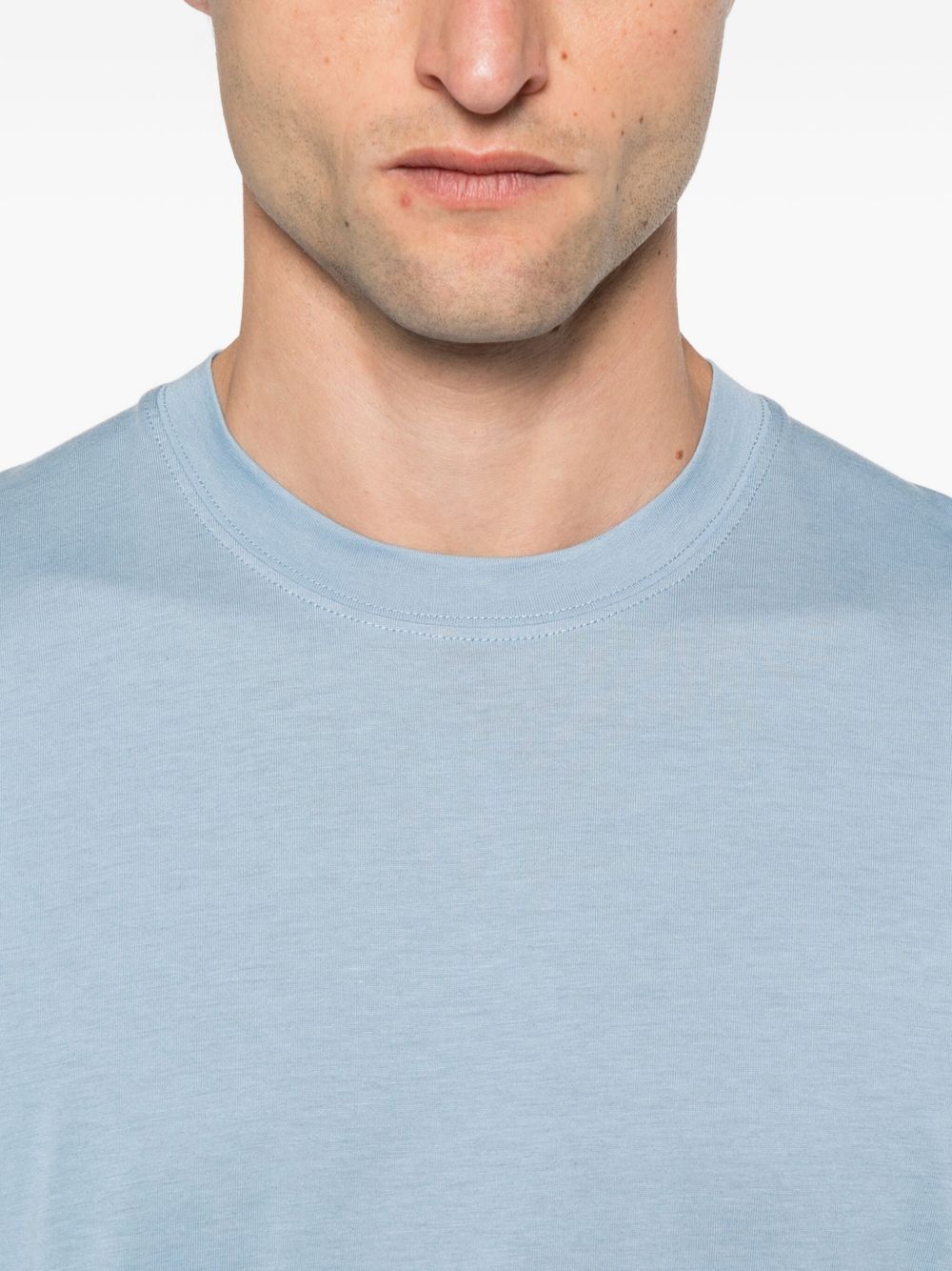 TOM FORD Crewneck T-Shirt with Embroidered Logo - Mini Fit