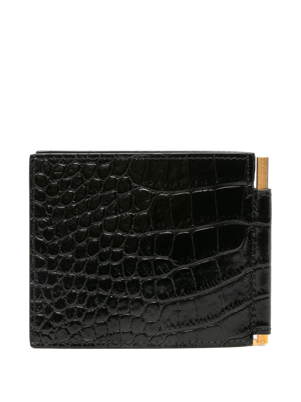 TOM FORD Sleek Crocodile-Print Bi-Fold Wallet for Men
