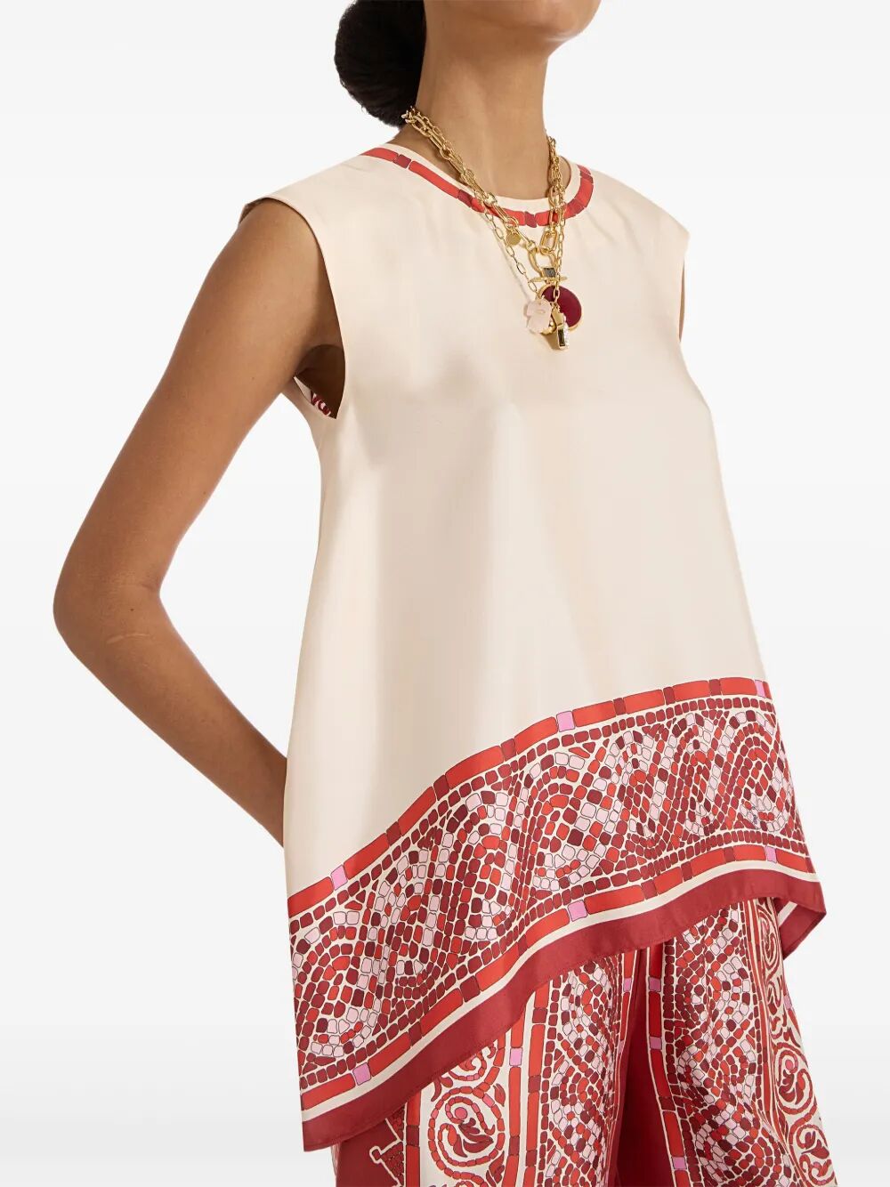 LA DOUBLE J Sleeveless Silk Top