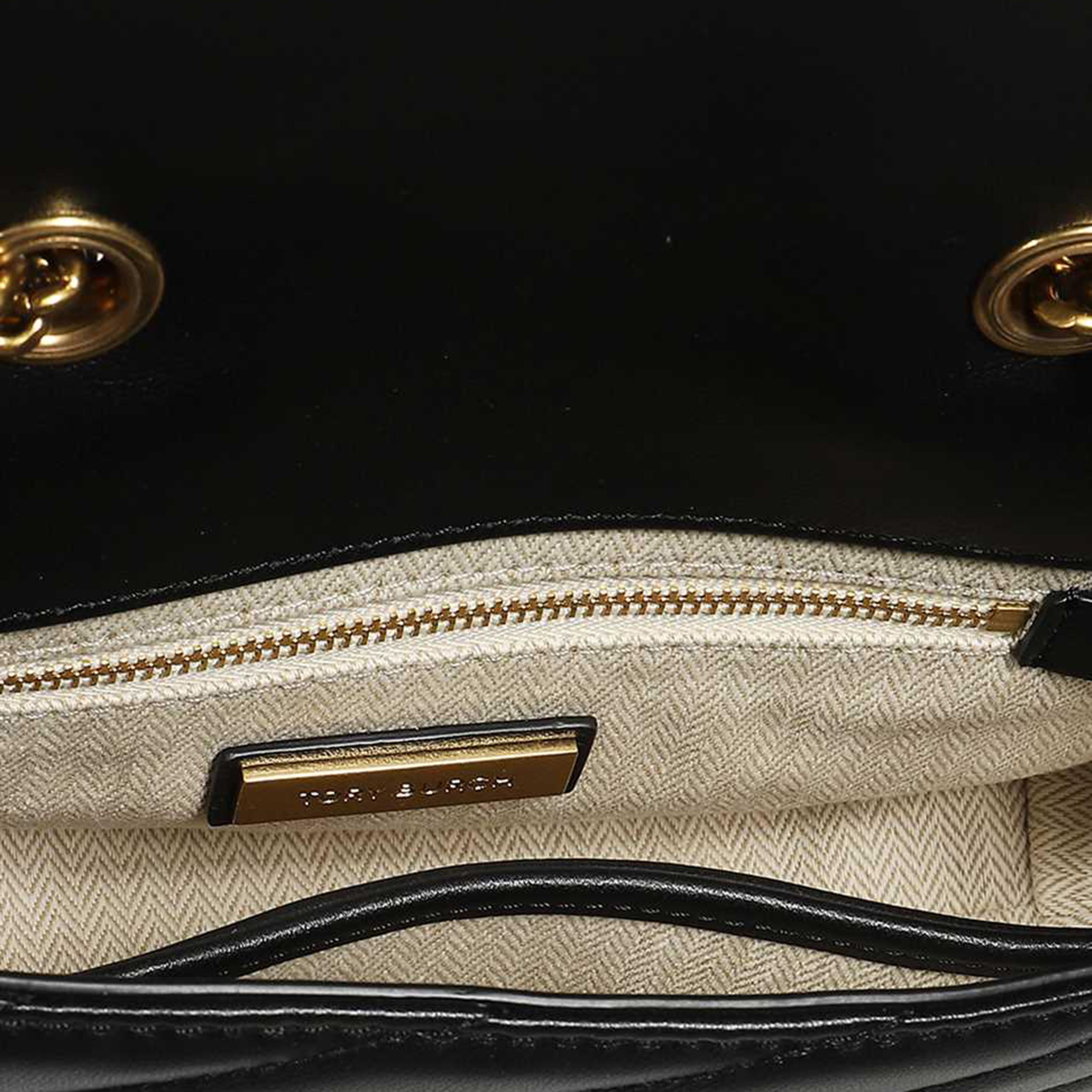 TORY BURCH Elegant Chevron Quilted Shoulder Handbag