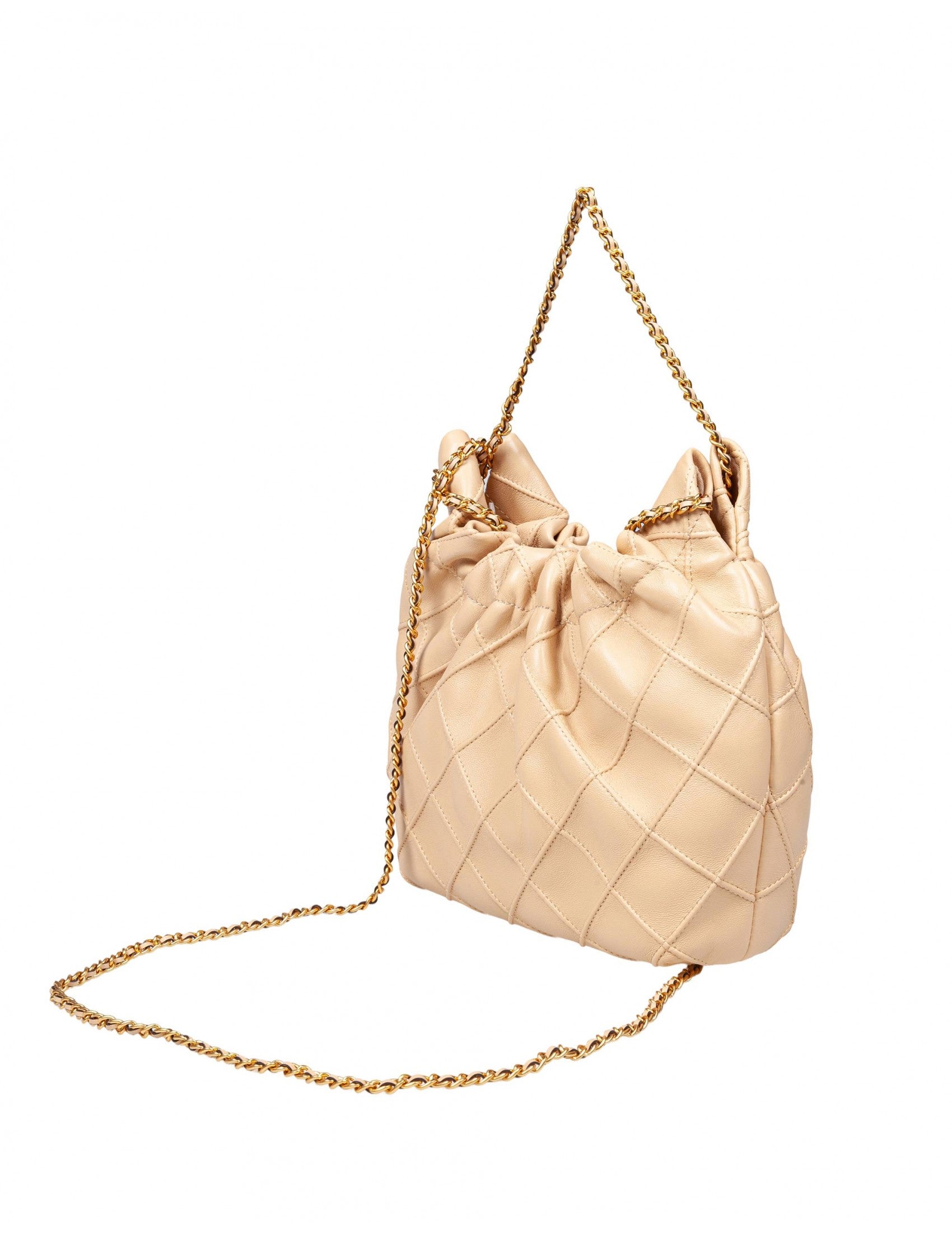 TORY BURCH Mini Hobo Handbag with Elegant Drawstring Design