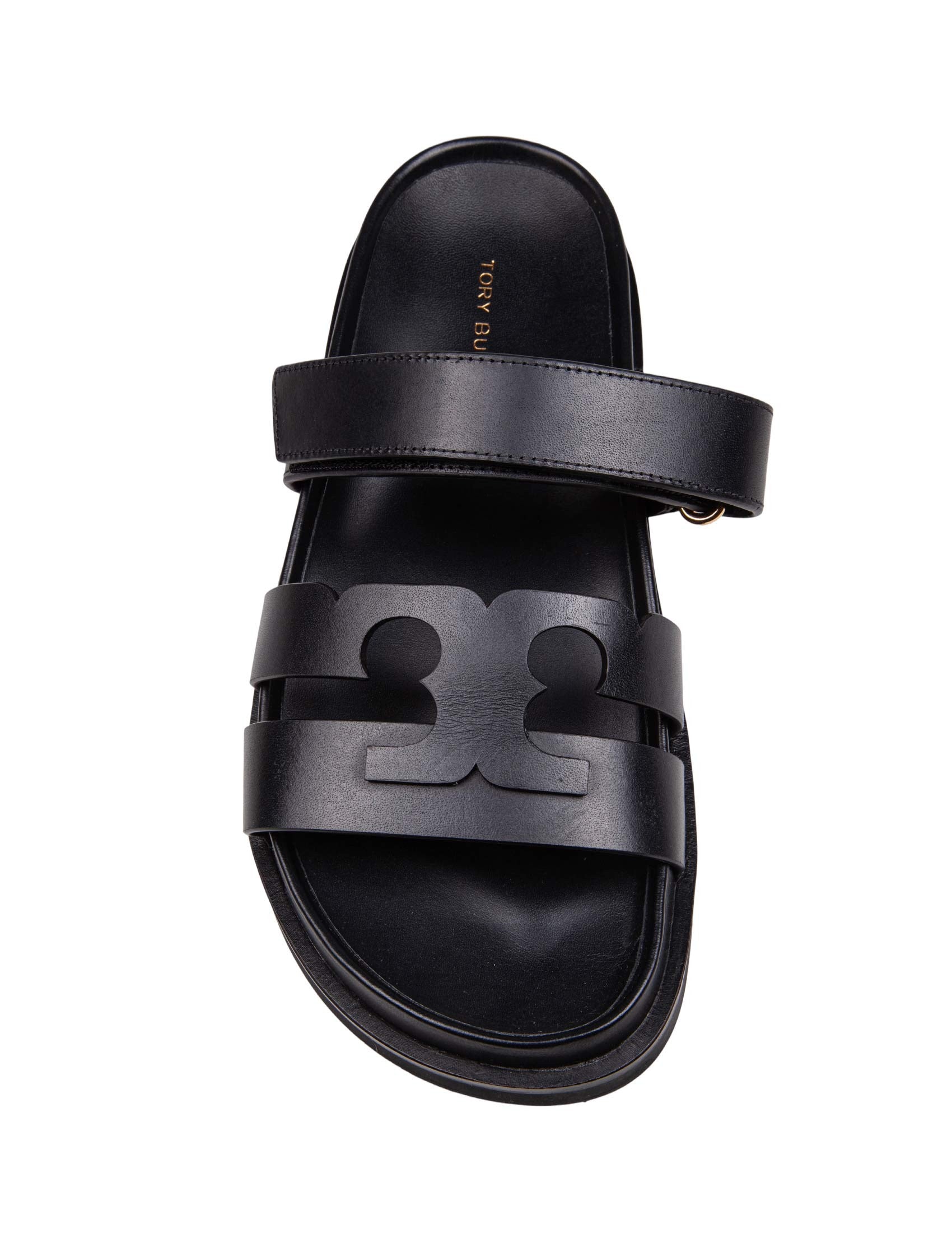 TORY BURCH Slide Ines Sport Double T Leather Sandals