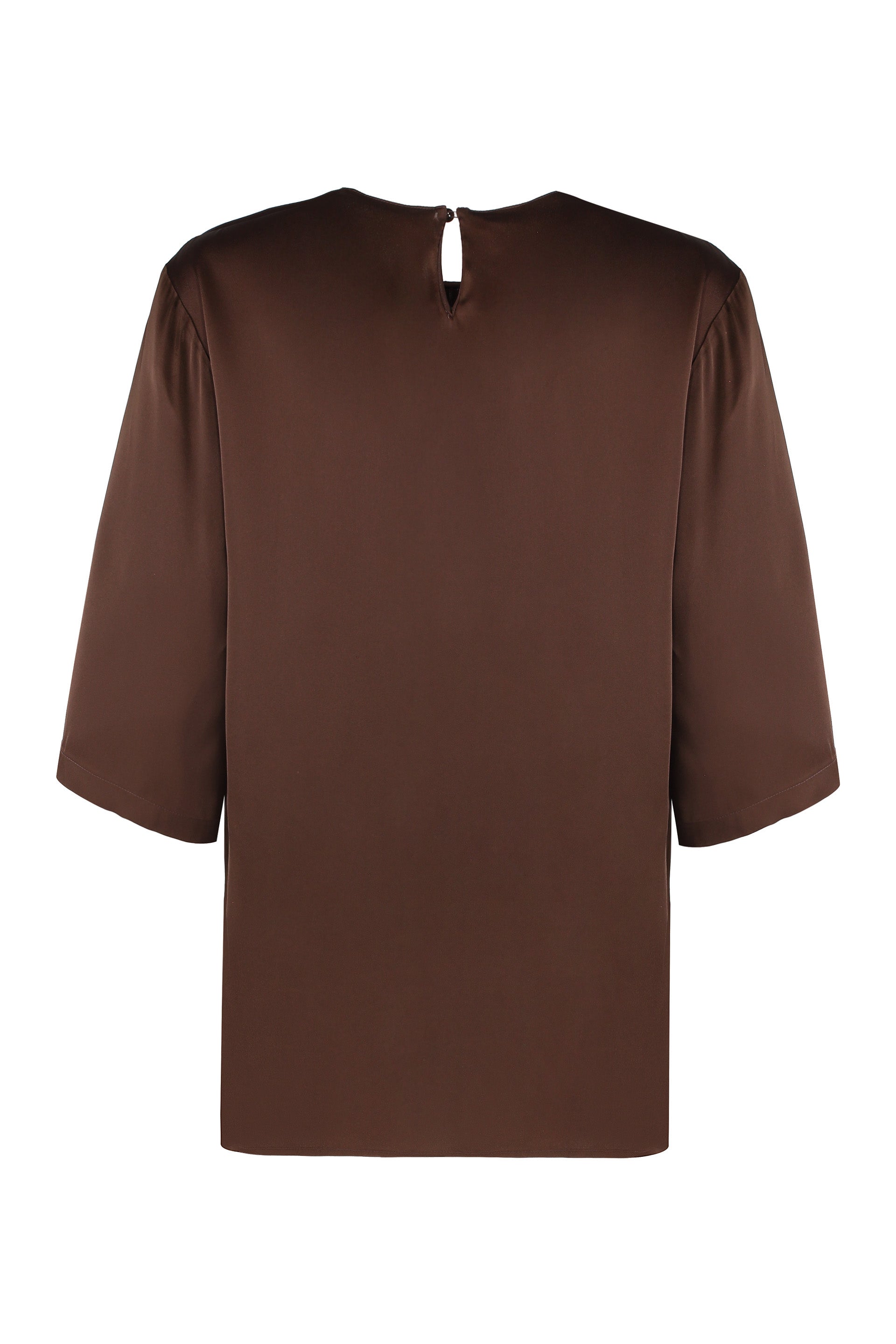 FABIANA FILIPPI Viscose Blend Blouse with Back Keyhole Button Detail