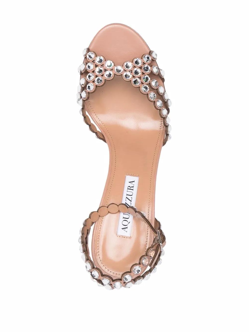 AQUAZZURA Elegant 85MM Crystal-Heeled Sandals for Women