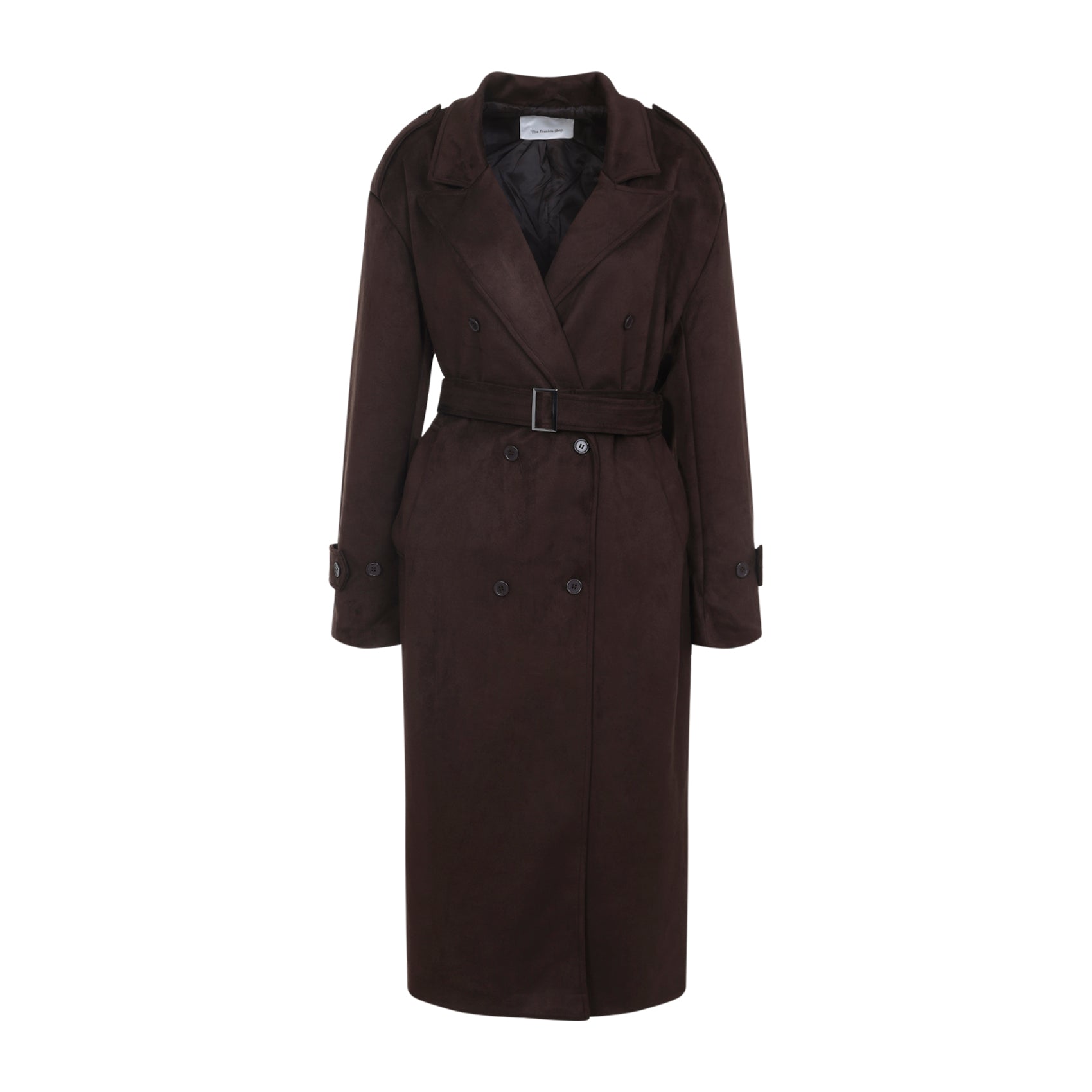 THE FRANKIE SHOP Faux Suede Trench Coat