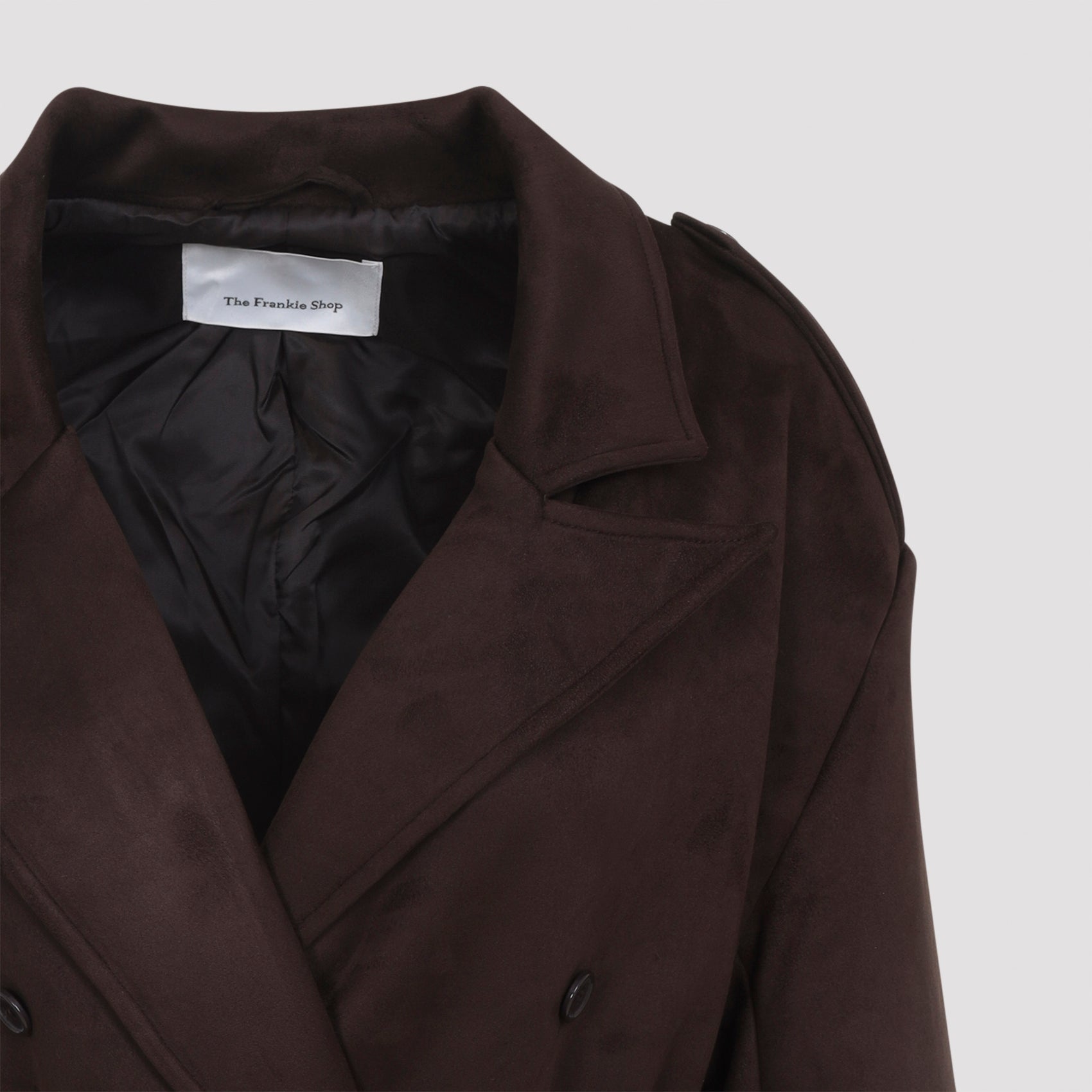 THE FRANKIE SHOP Faux Suede Trench Coat