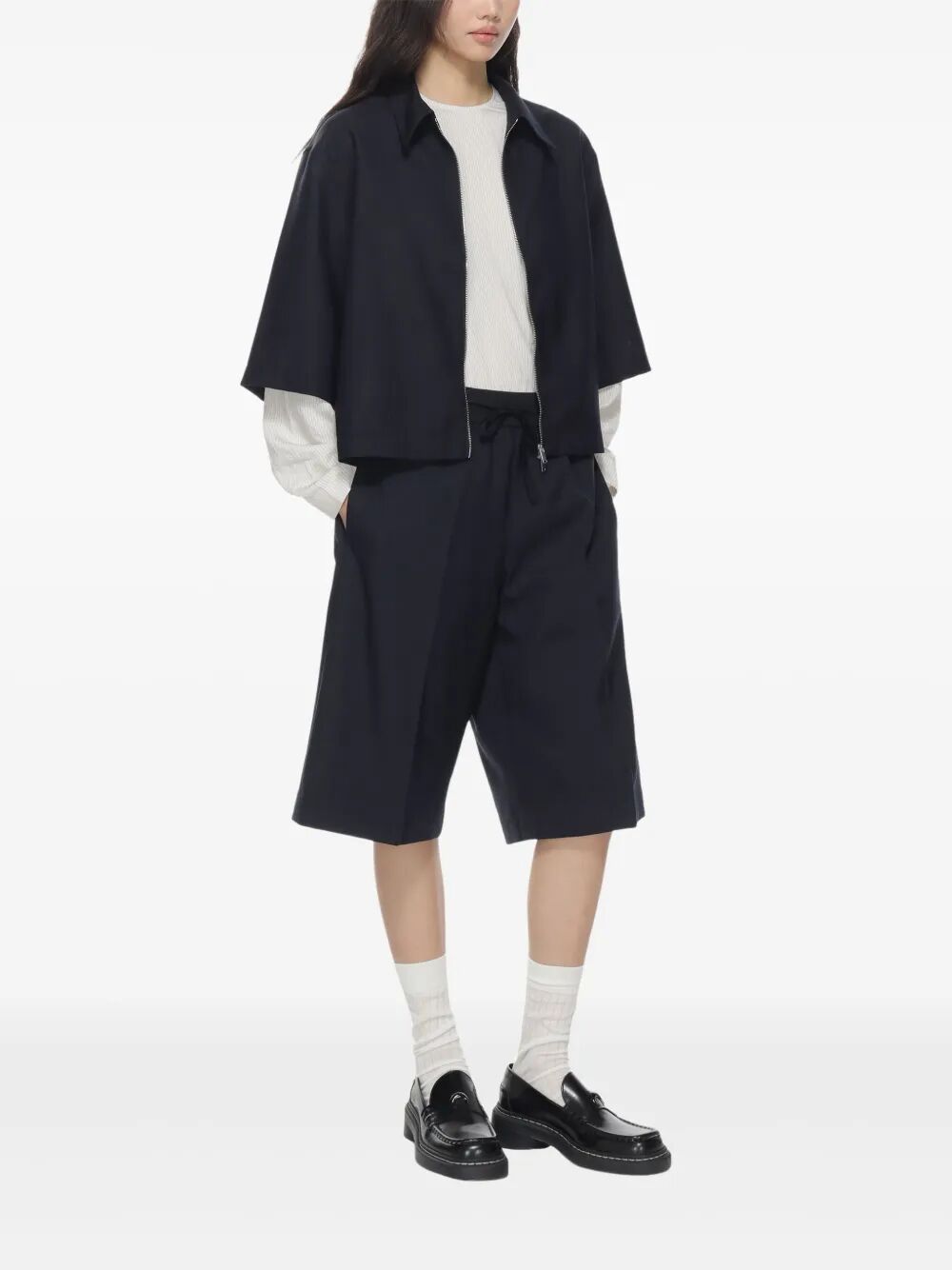 STUDIO NICHOLSON Zip Through Wool Shirt for Women