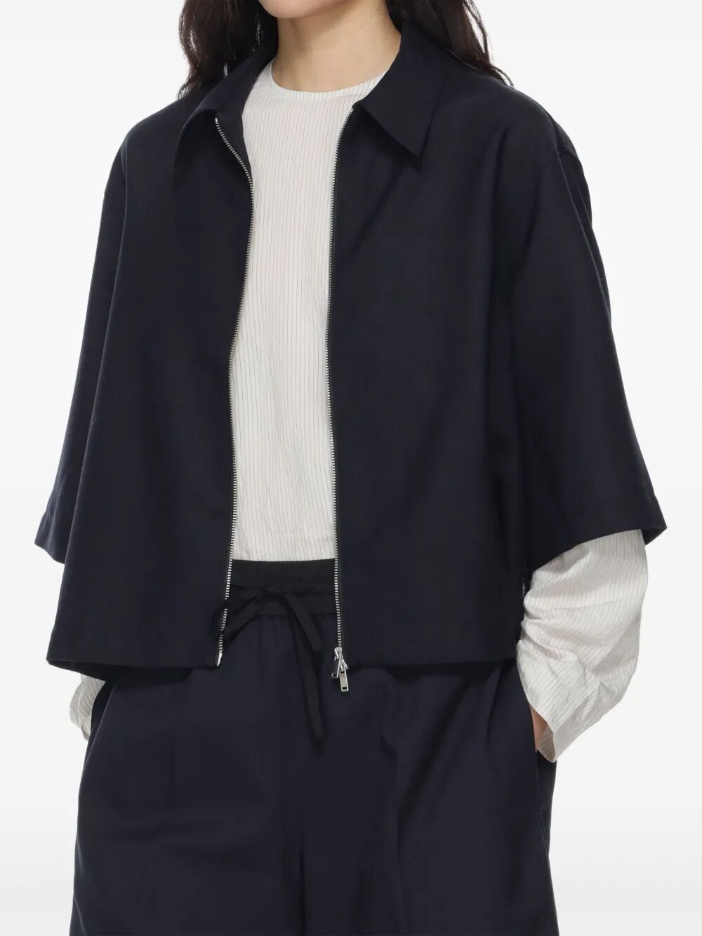 STUDIO NICHOLSON Zip Through Wool Shirt for Women