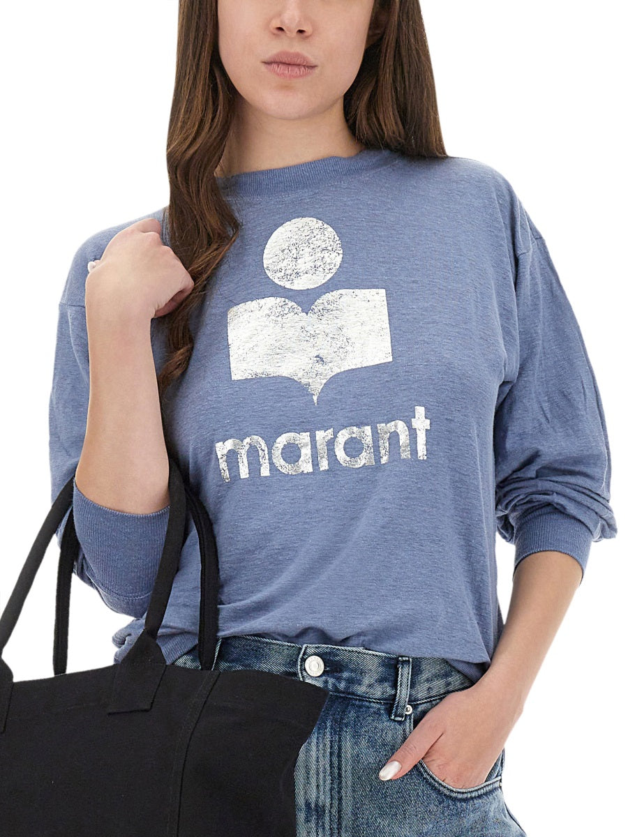 MARANT ÉTOILE Regular Fit T-Shirt in 100% Linen - Size S